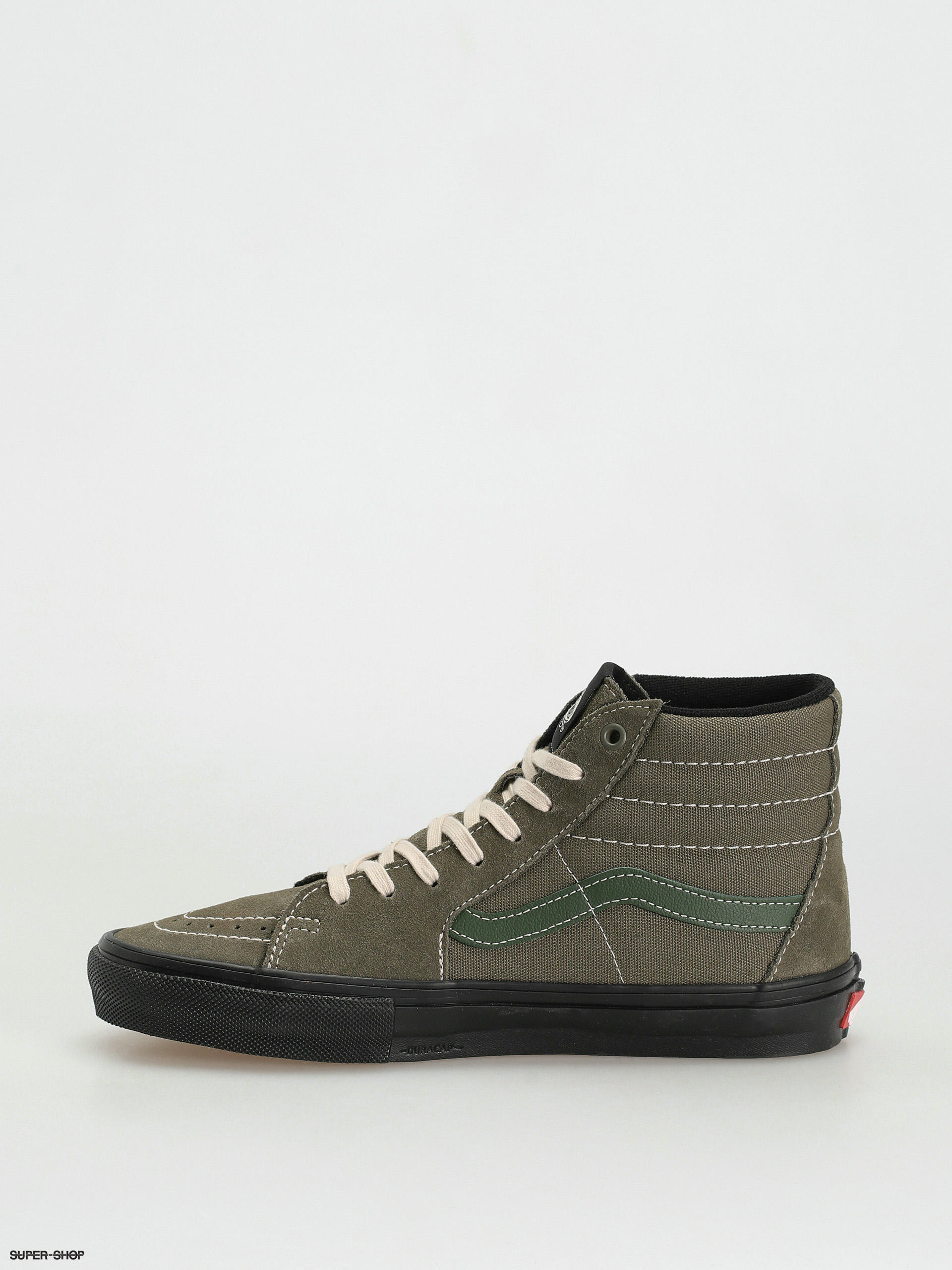 Olive green skate store shoes