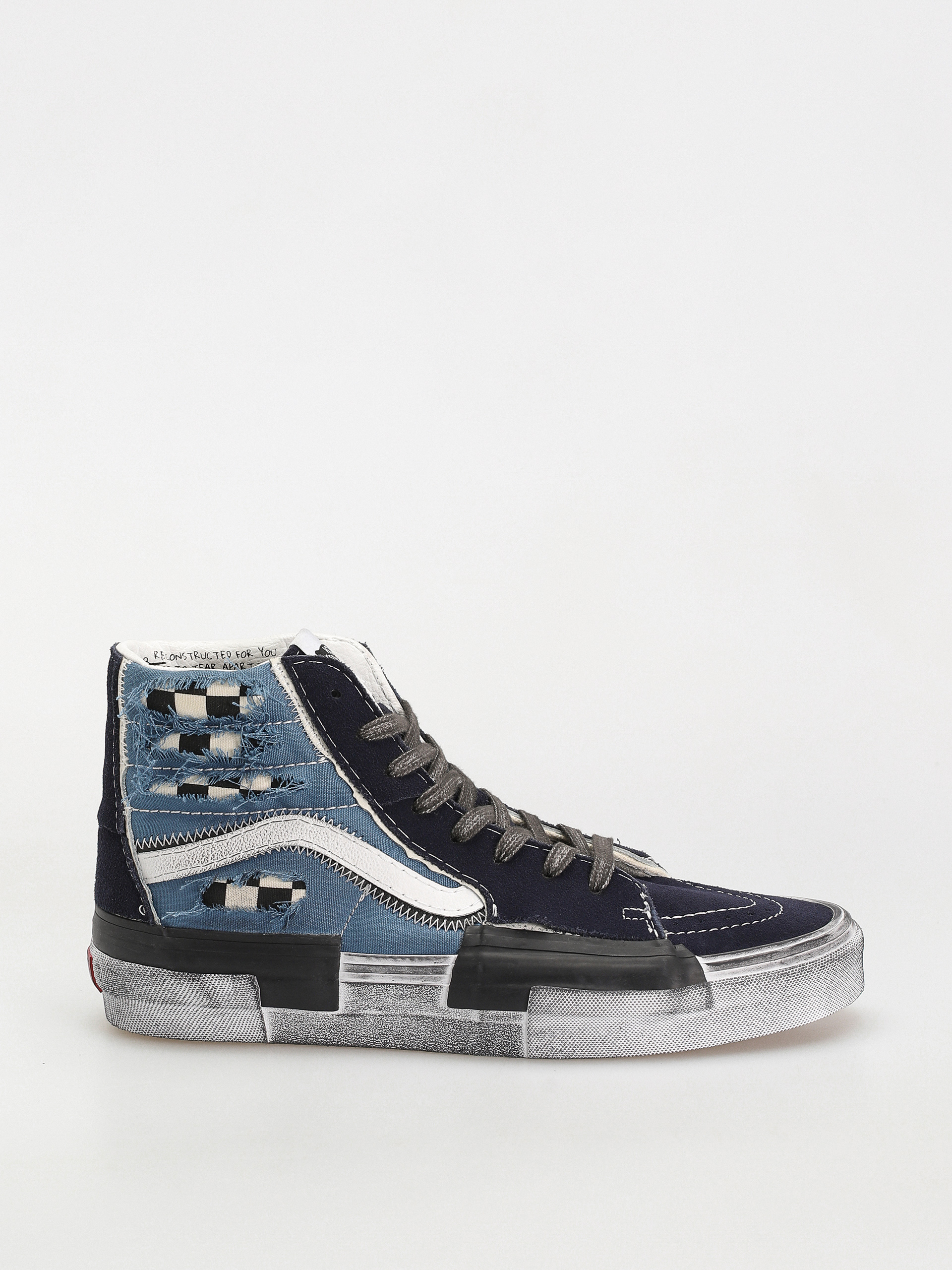 Vans Sk8 Hi Reconstruct Shoes (stressed check navy/stv navy)