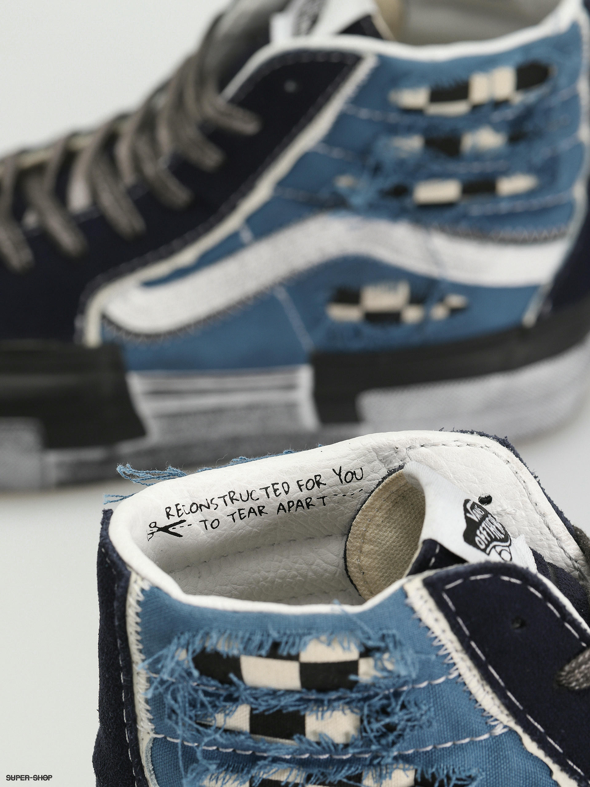 Vans Sk8 Hi Reconstruct Shoes (stressed check navy/stv navy)