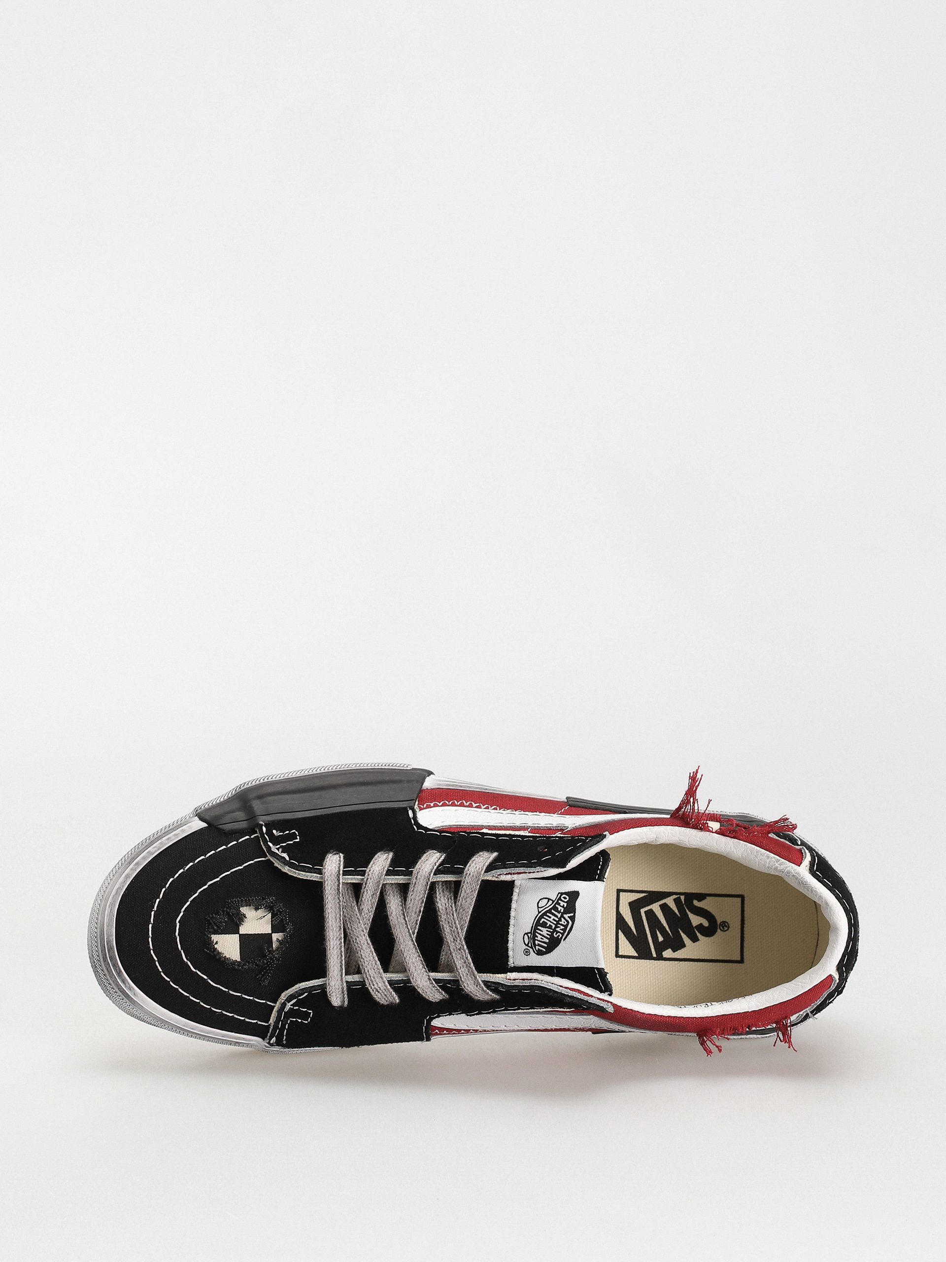 Vans Sk8 Low Reconstruct Shoes (stressed check black/red)