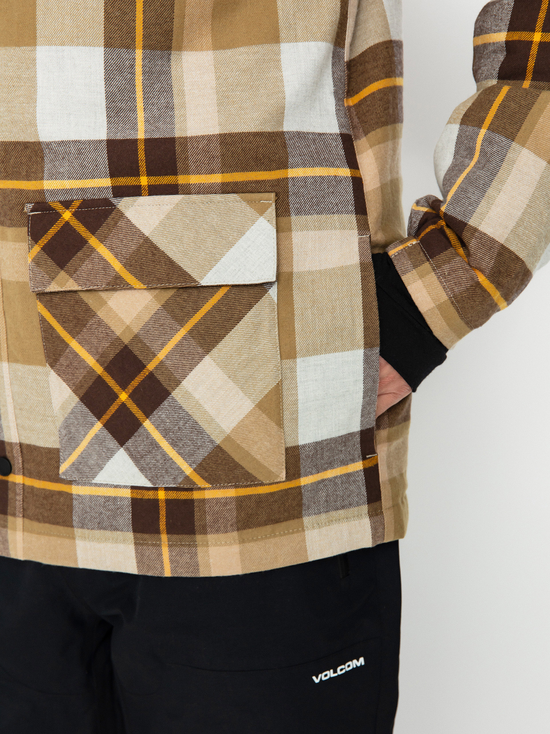 Mens Volcom Ins Riding Flannel Snowboard jacket (khakiest)