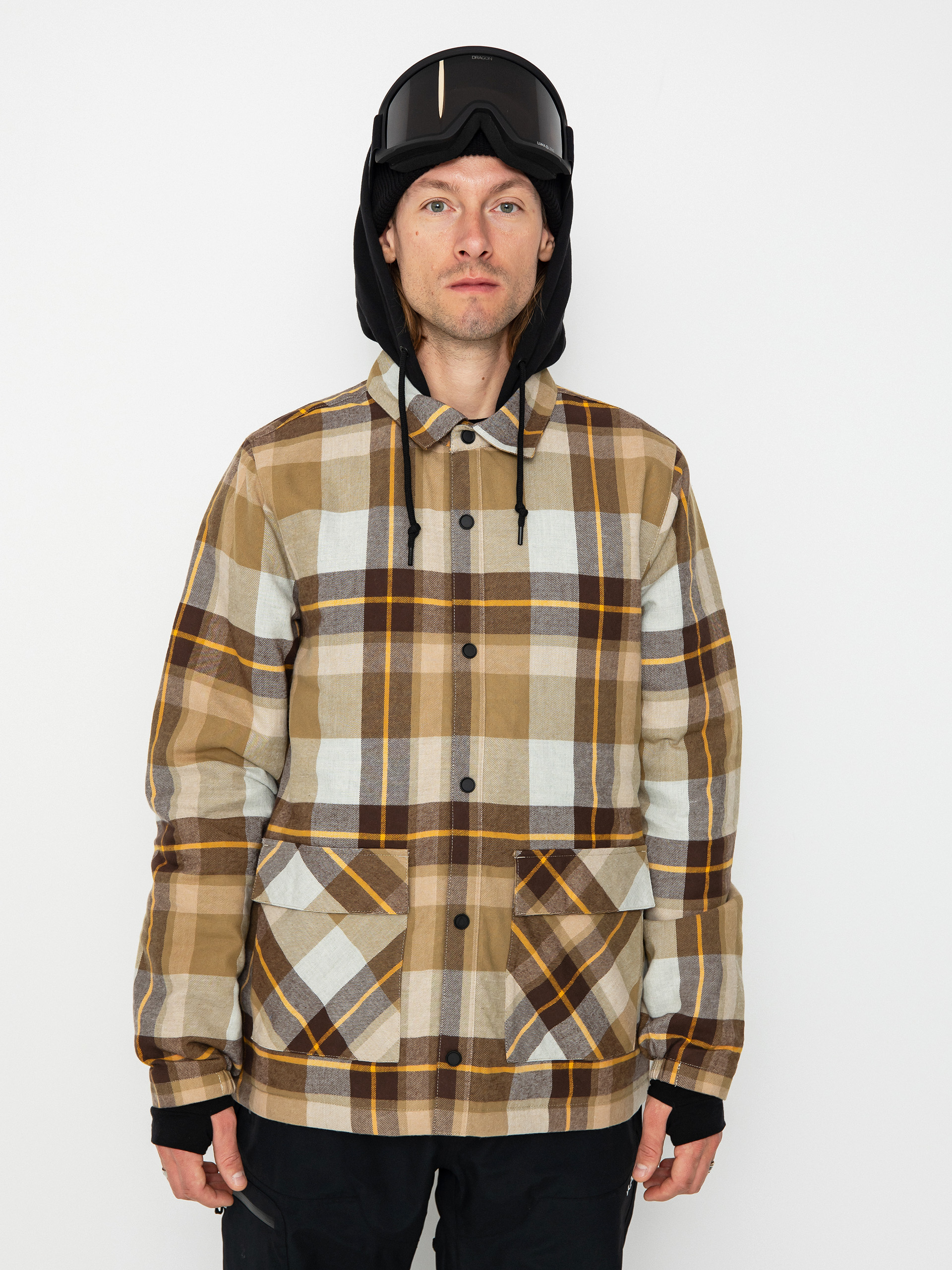 Mens Volcom Ins Riding Flannel Snowboard jacket (khakiest)