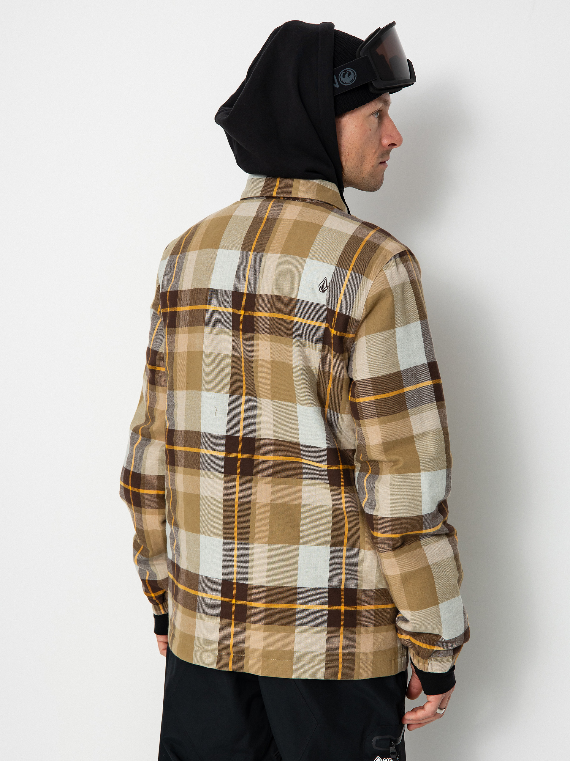 Mens Volcom Ins Riding Flannel Snowboard jacket (khakiest)