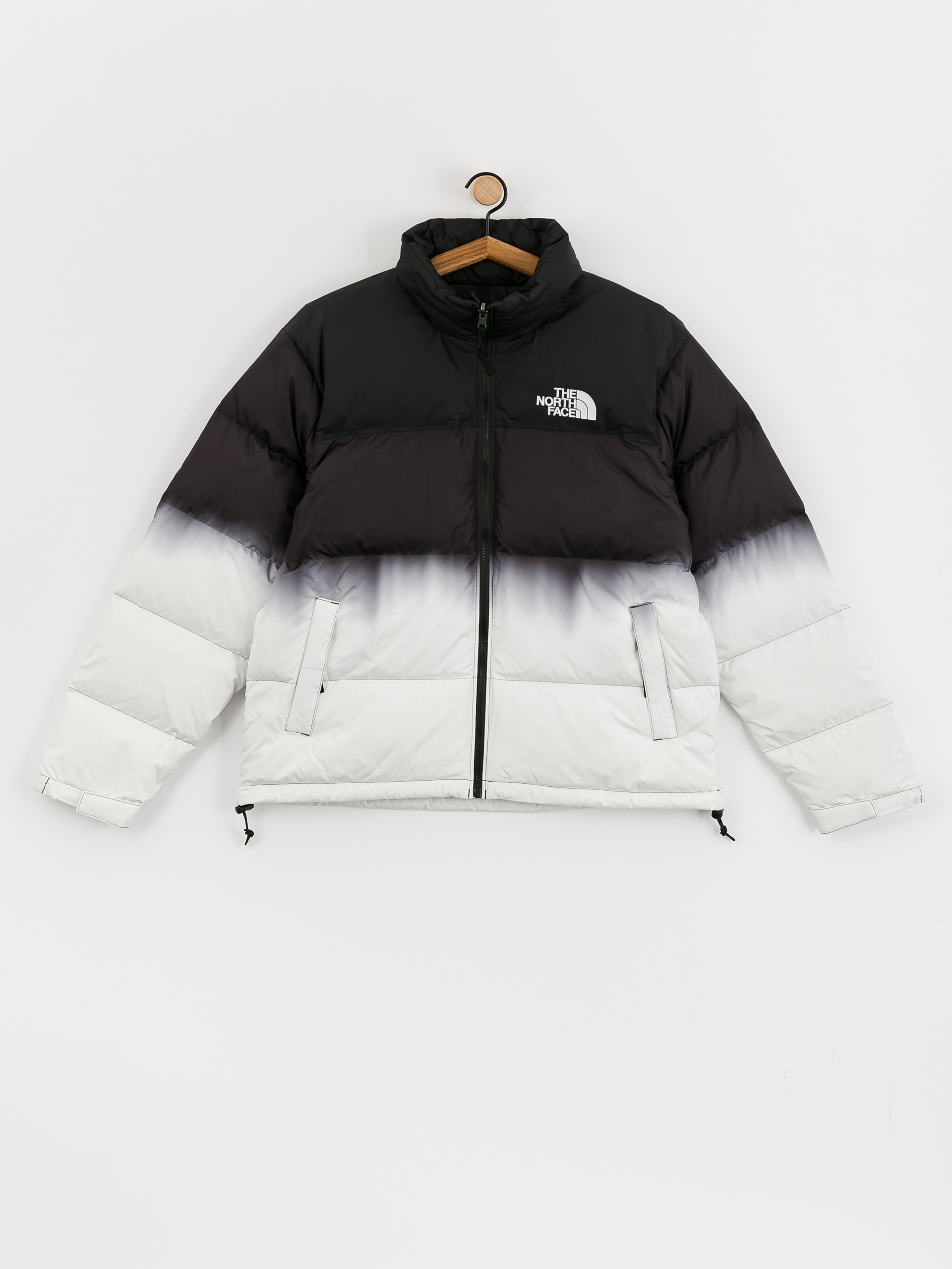 The North Face 96 Nuptse Dip Dye Jacket - white, black (tnf black 
