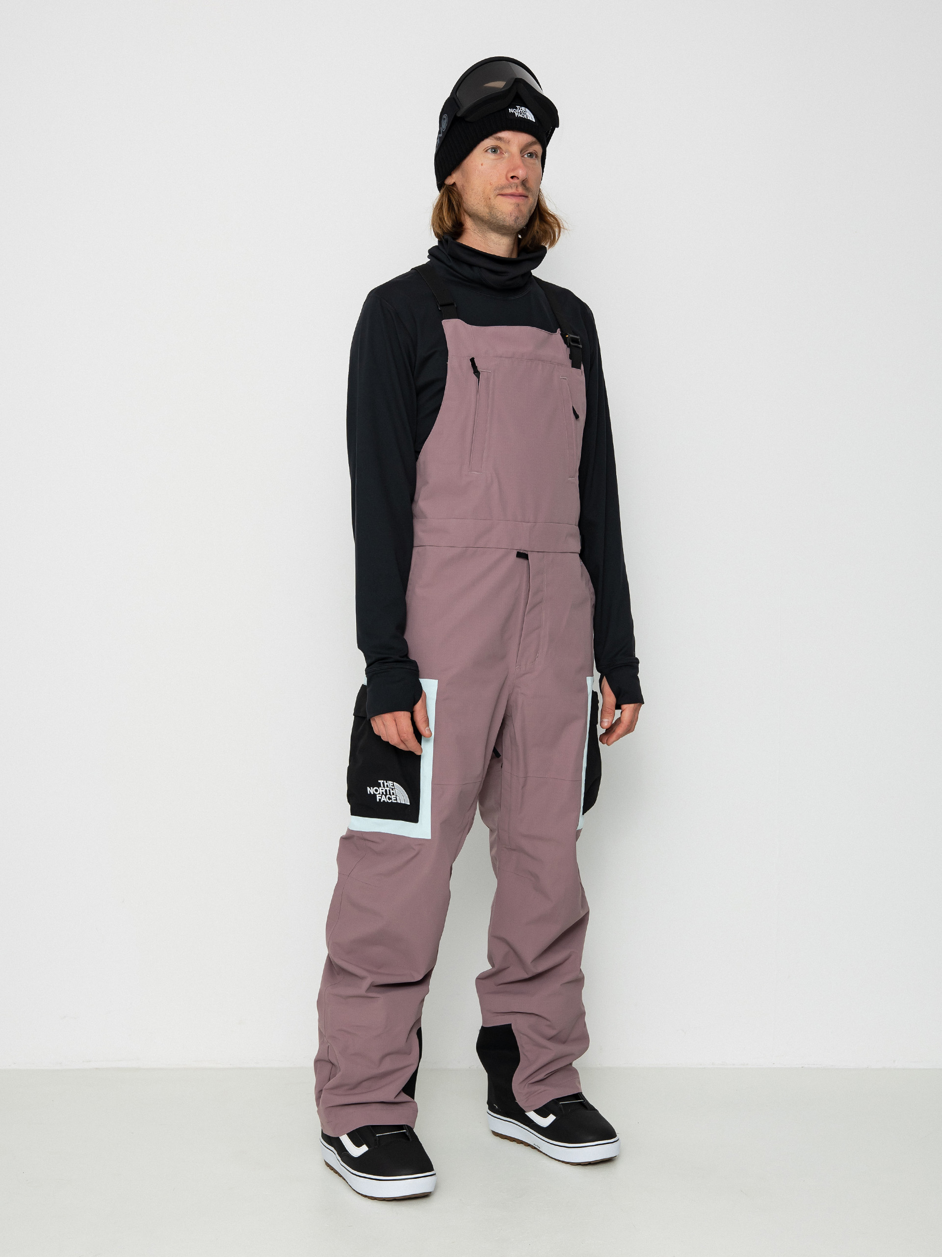 Mens The North Face Dragline Bib Snowboard pants (fawn grey)