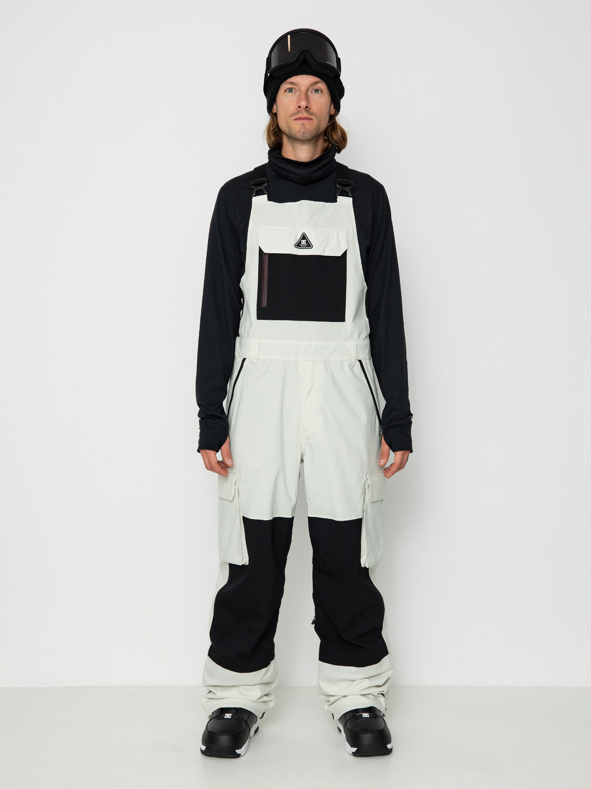 Mens DC Brigade 45K Bib Snowboard pants (silver birch)