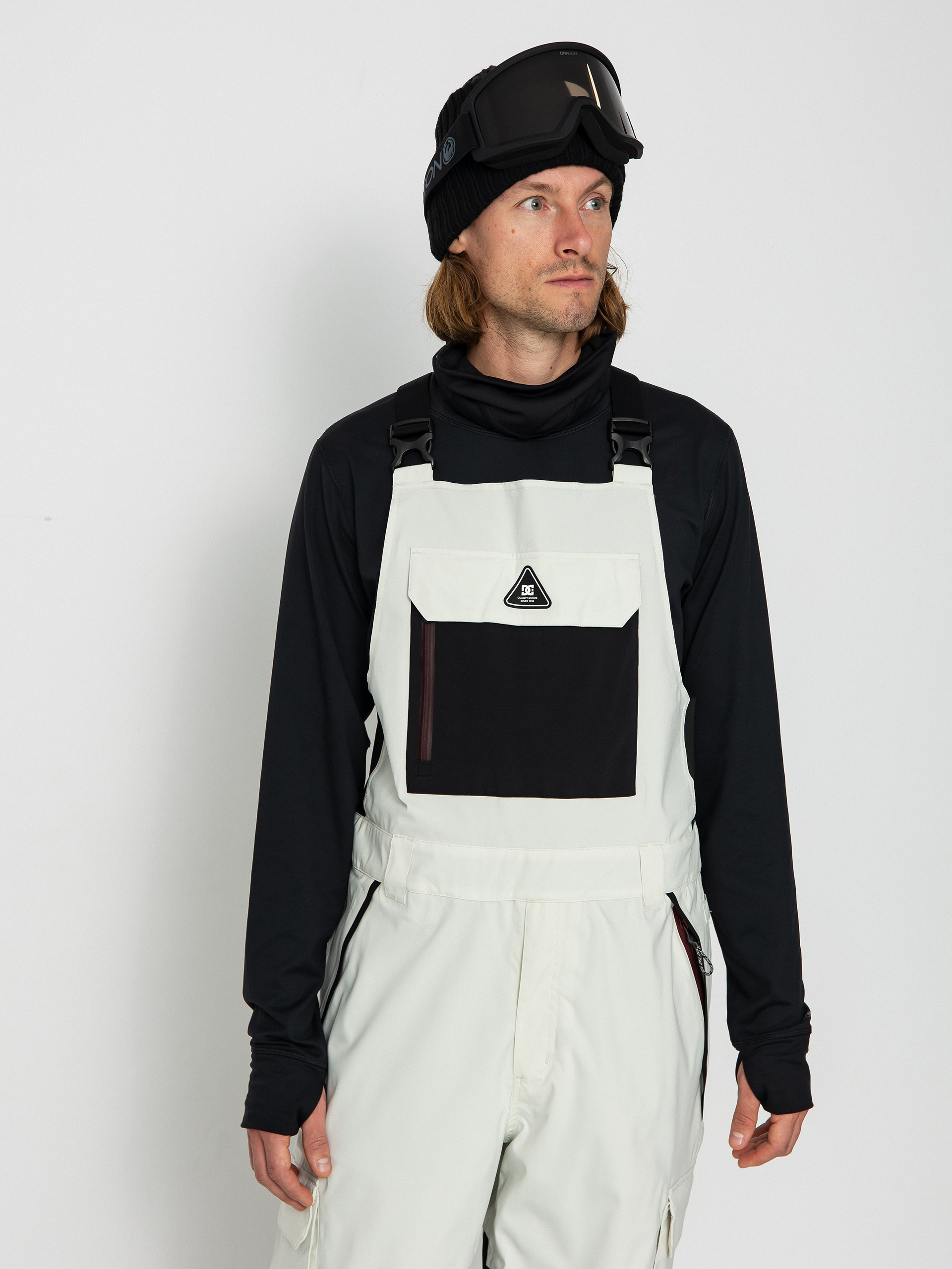 Mens DC Brigade 45K Bib Snowboard pants (silver birch)