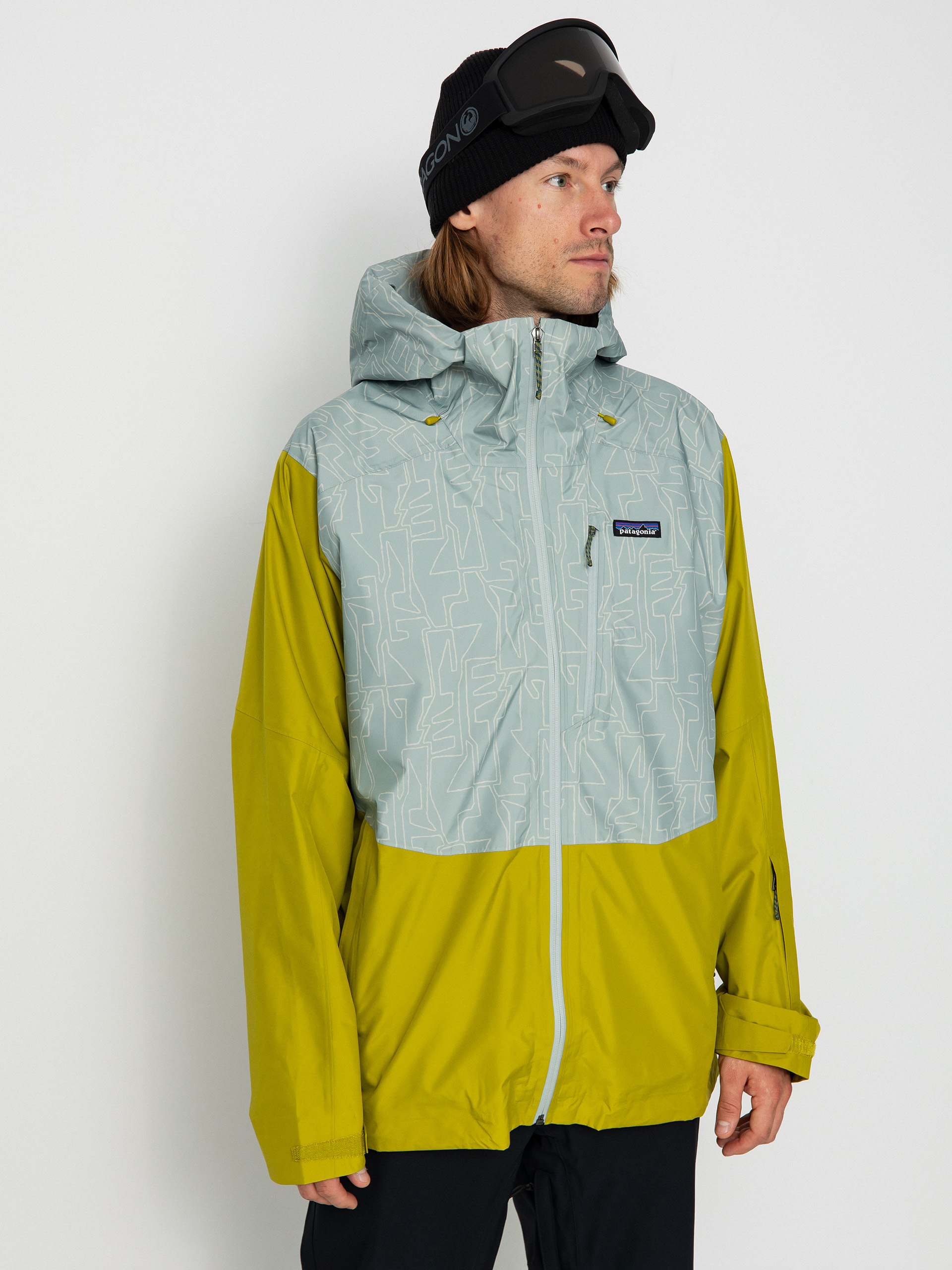 Herren Patagonia Powder Town Snowboardjacke (passage/sleet green)