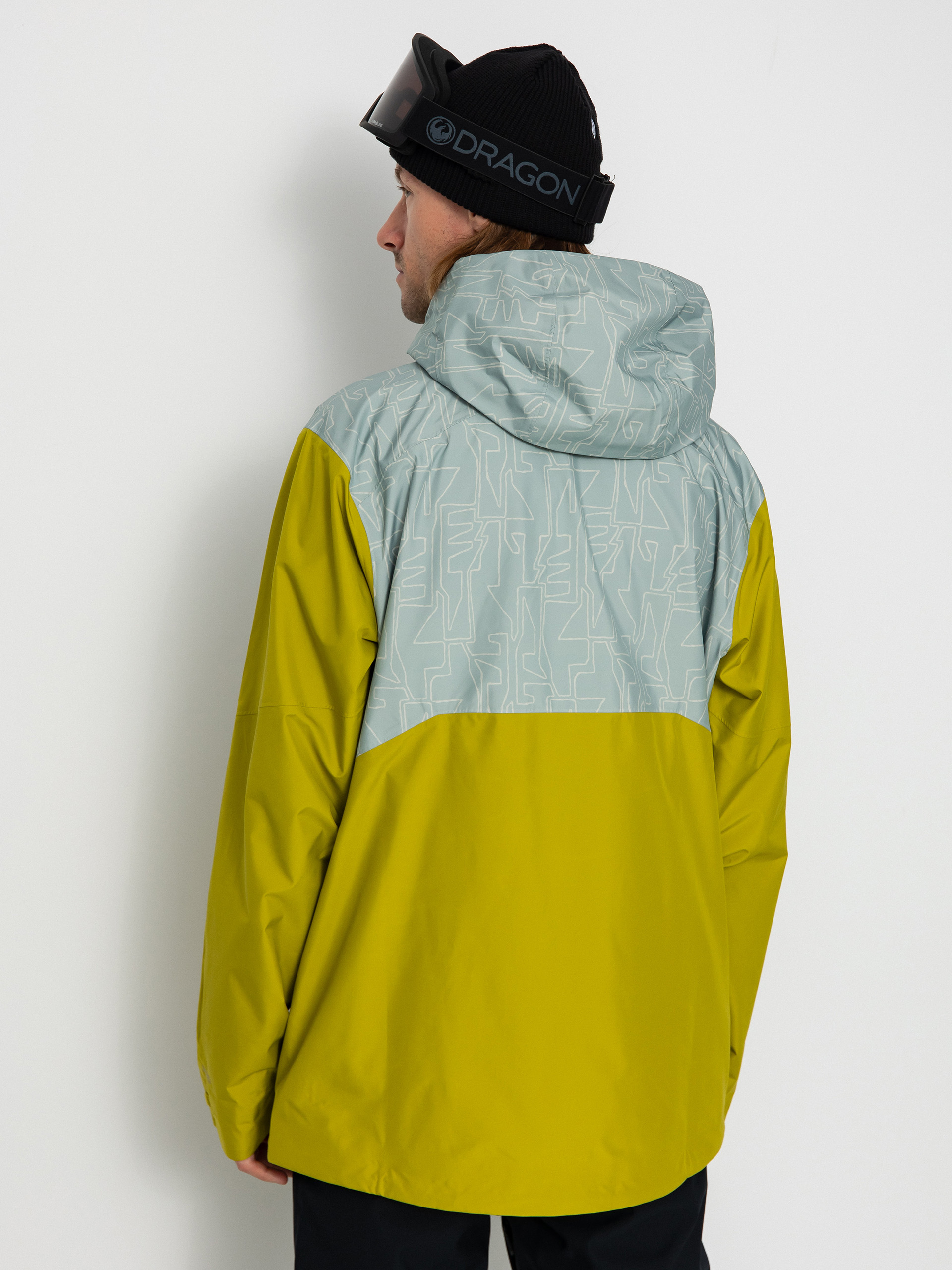 Mens Patagonia Powder Town Snowboard jacket (passage/sleet green)