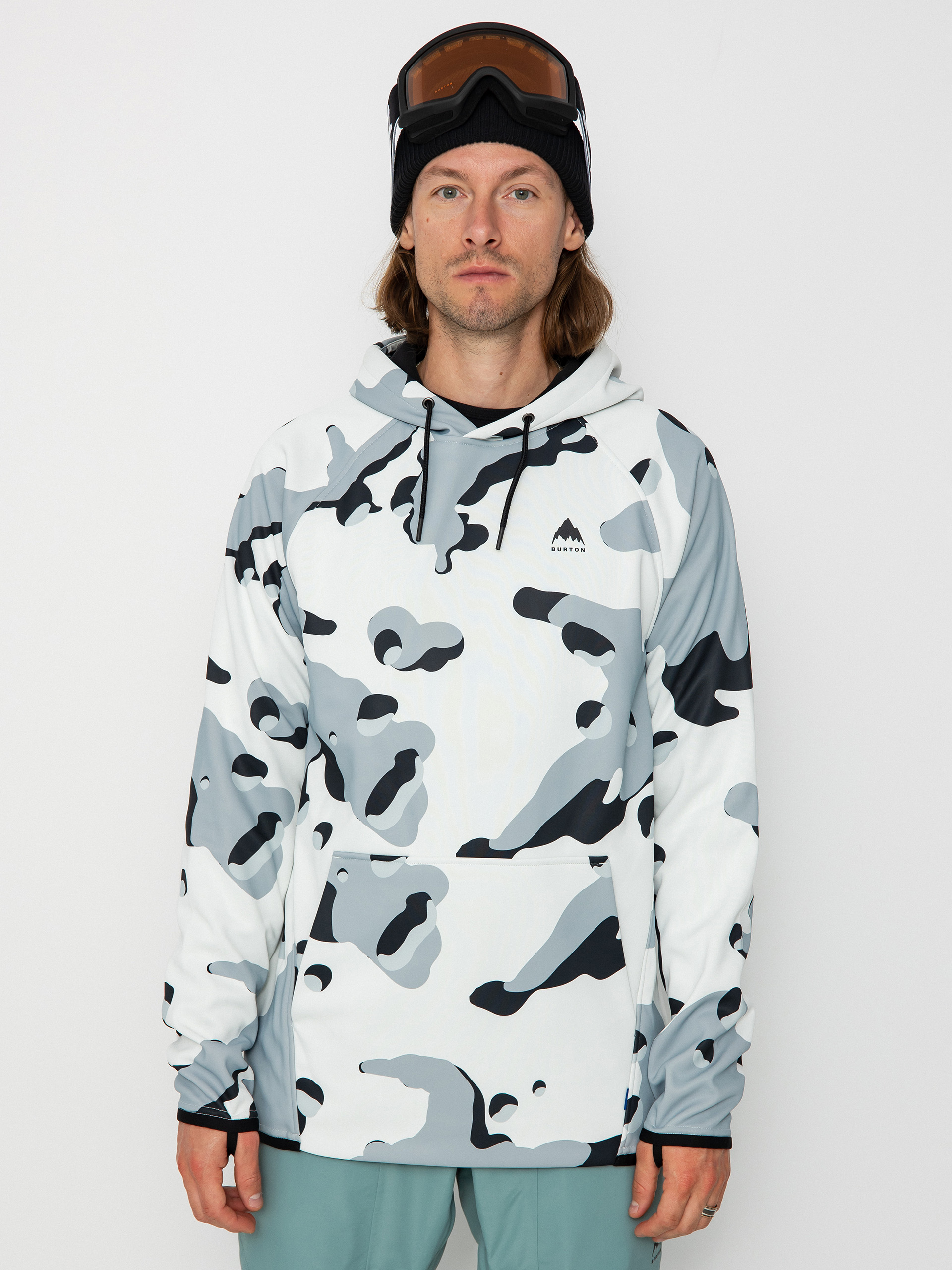 Burton Crown Weatherproof HD Hoodie (stout white cookie camo)