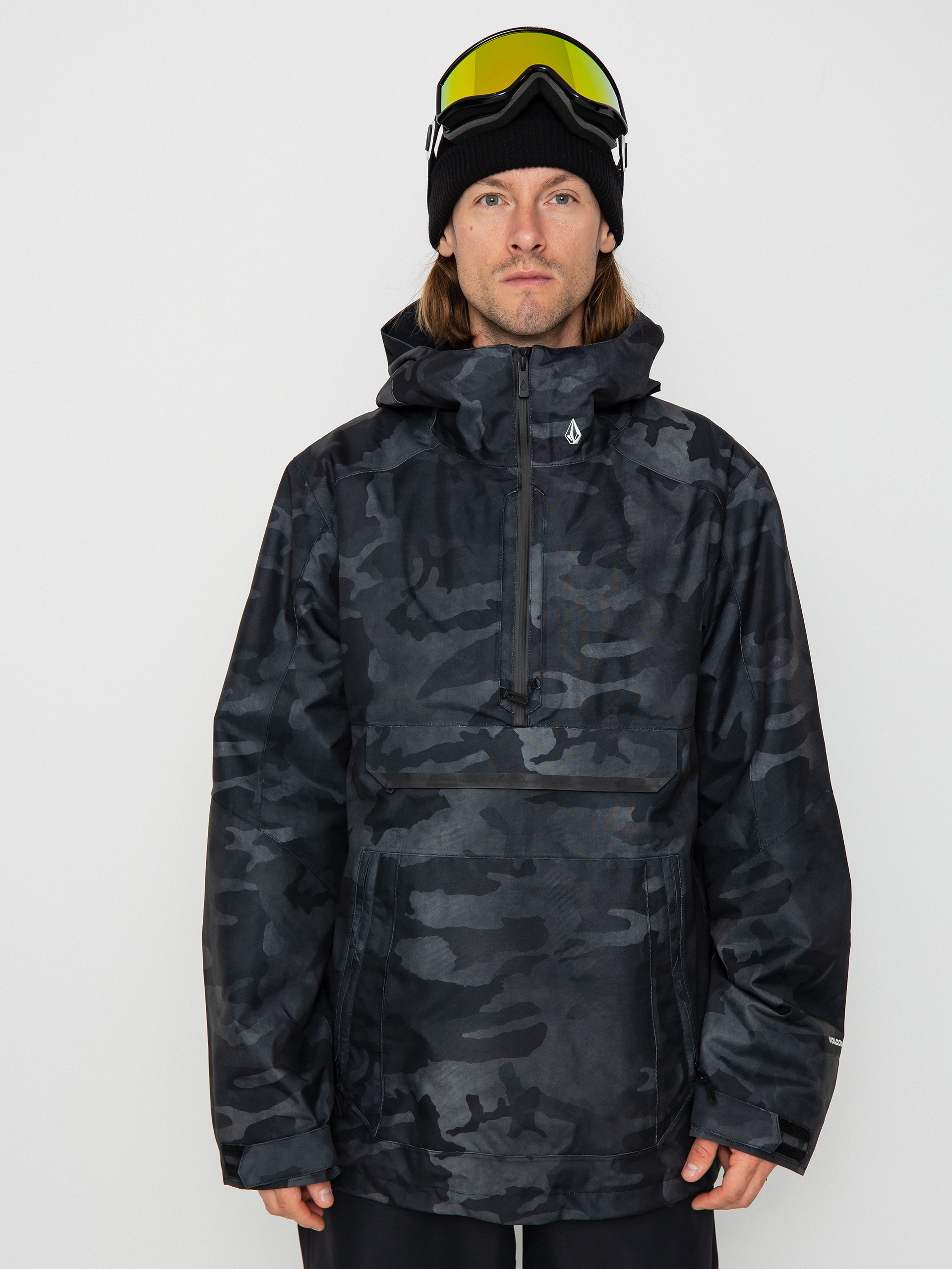 Herren Volcom Brighton Pullover Snowboard jacke (black camo)