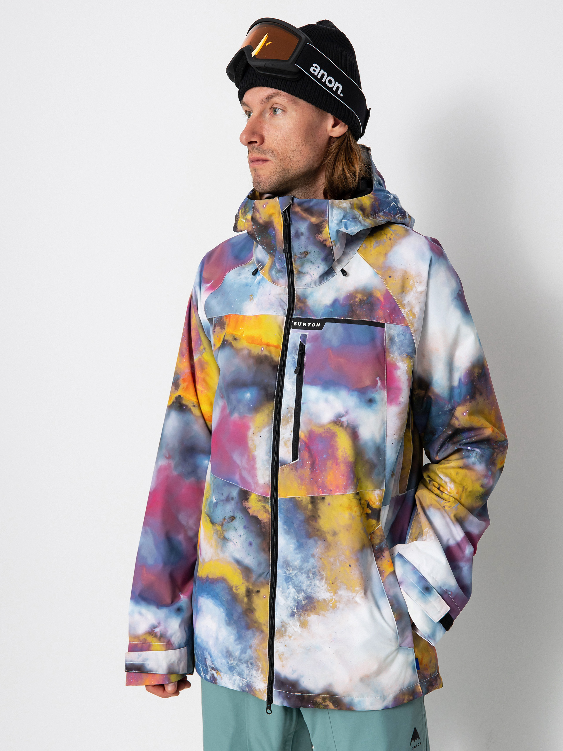 Mens Burton Lodgepole Snowboard jacket (stout white voyager)