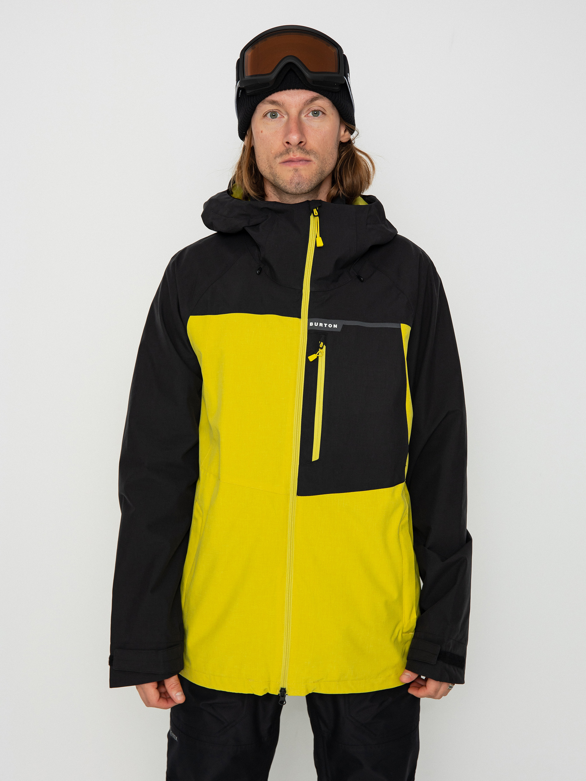 Mens Burton Lodgepole Snowboard jacket (true black/sulfur)