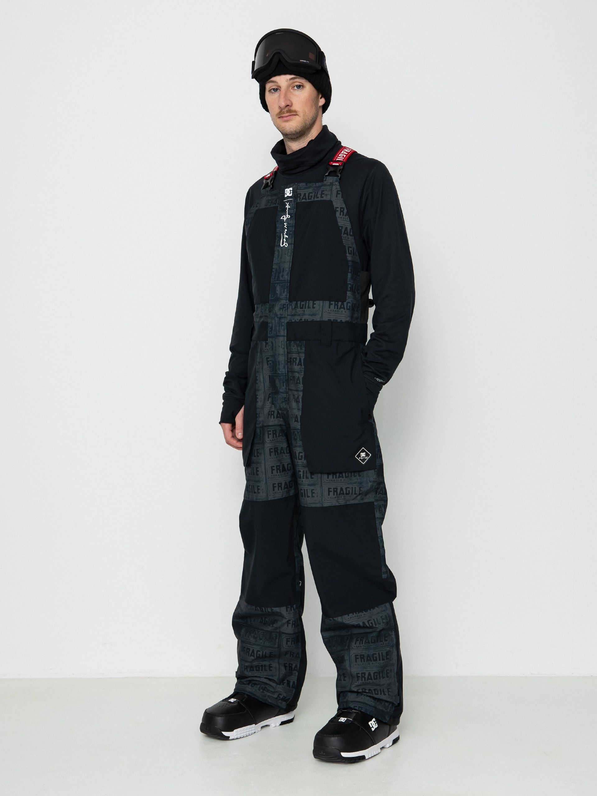 Mens DC Aw Shadow Bib Snowboard pants (black fragile)