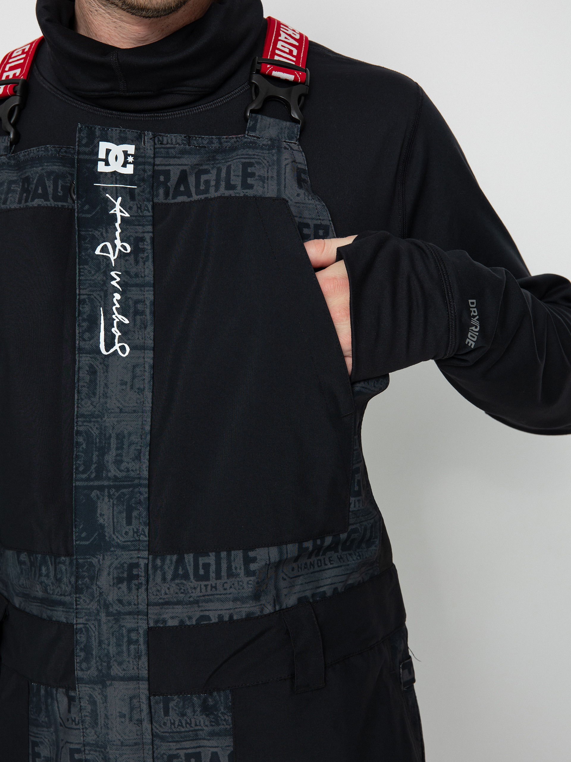 Mens DC Aw Shadow Bib Snowboard pants (black fragile)