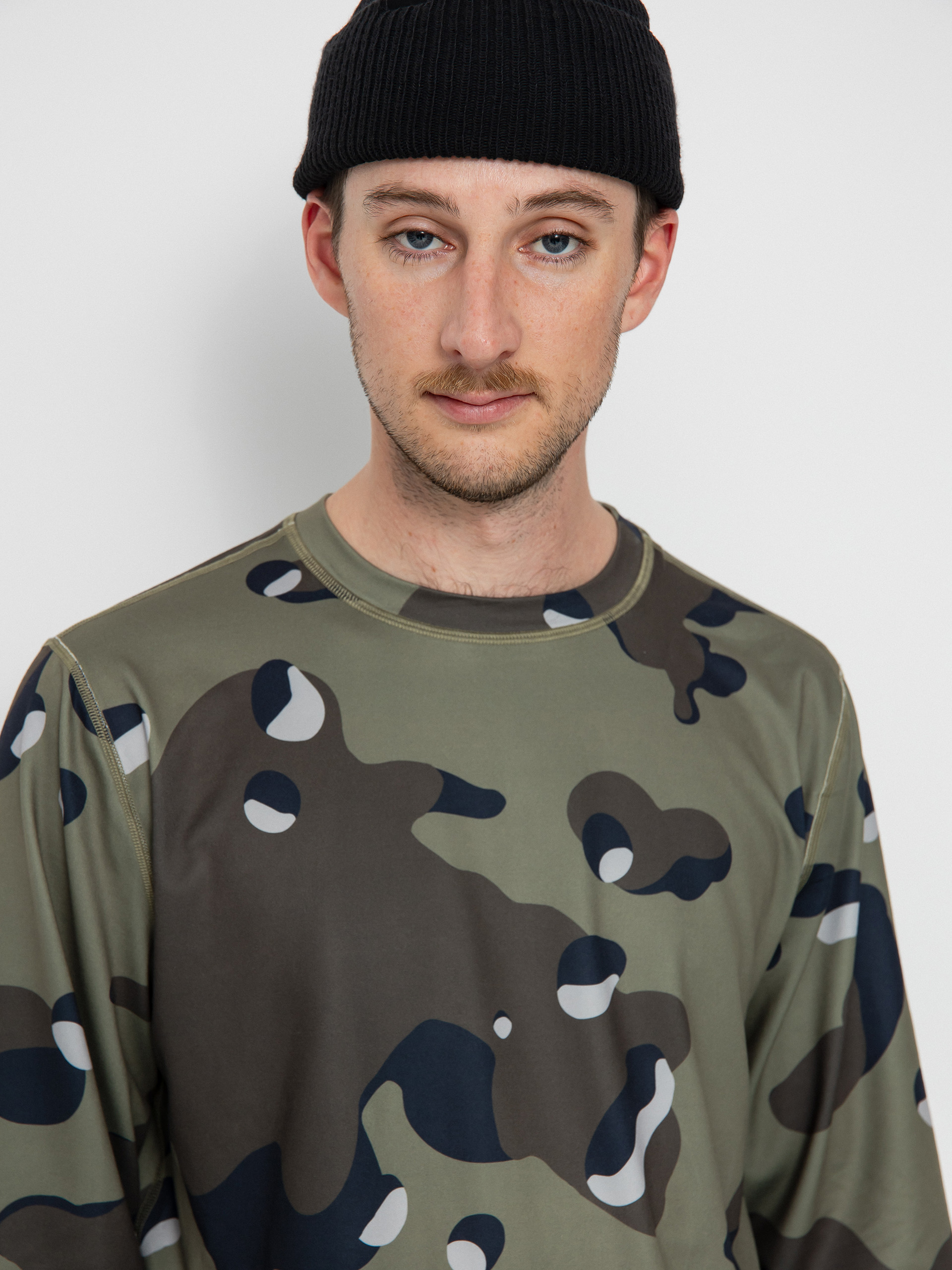 Mens Burton Midweight Base Layer Crewneck Longsleeve (forest moss cookie camo)
