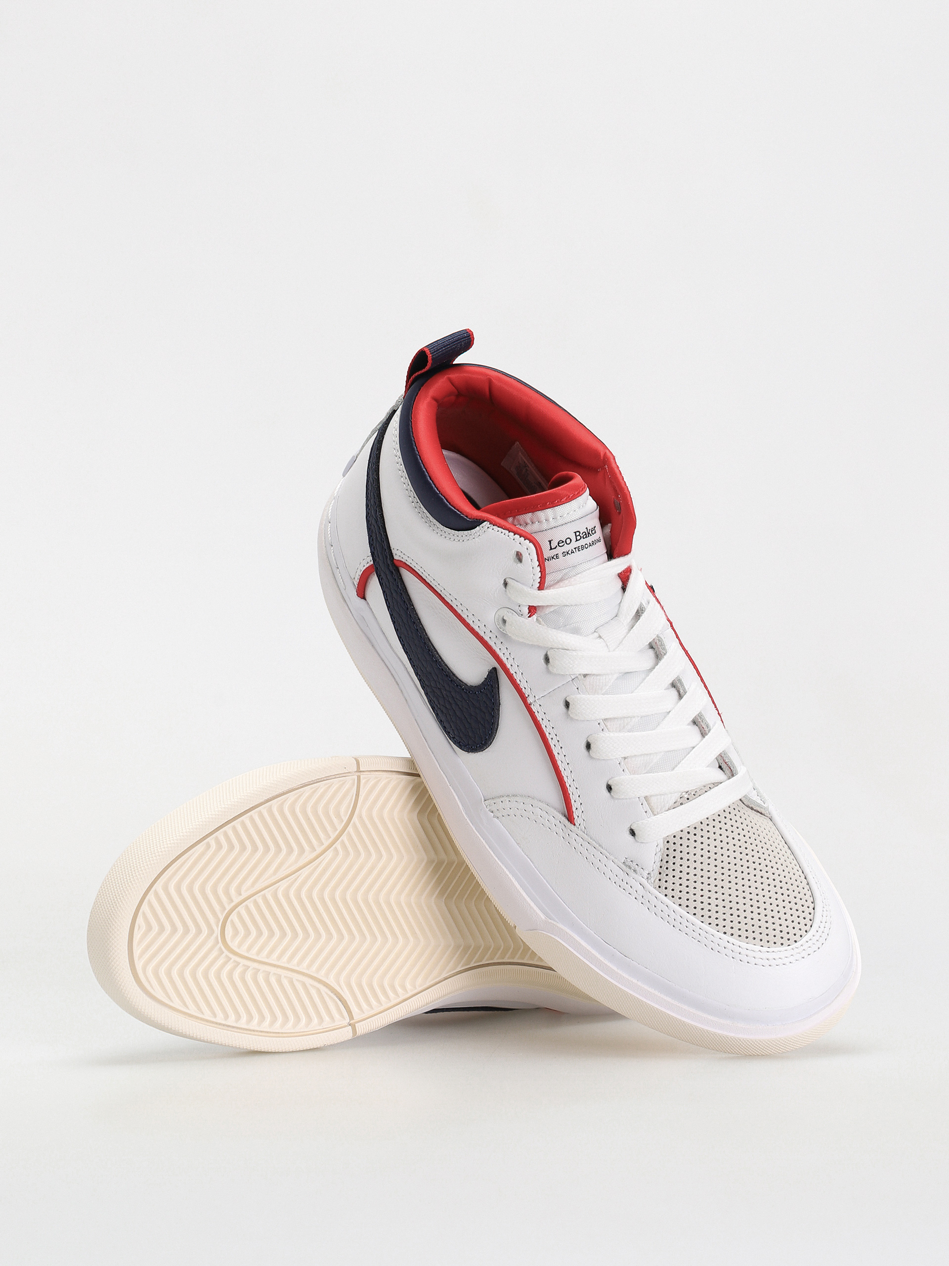 Nike SB React Leo Premium Schuhe (white/midnight navy university red white)