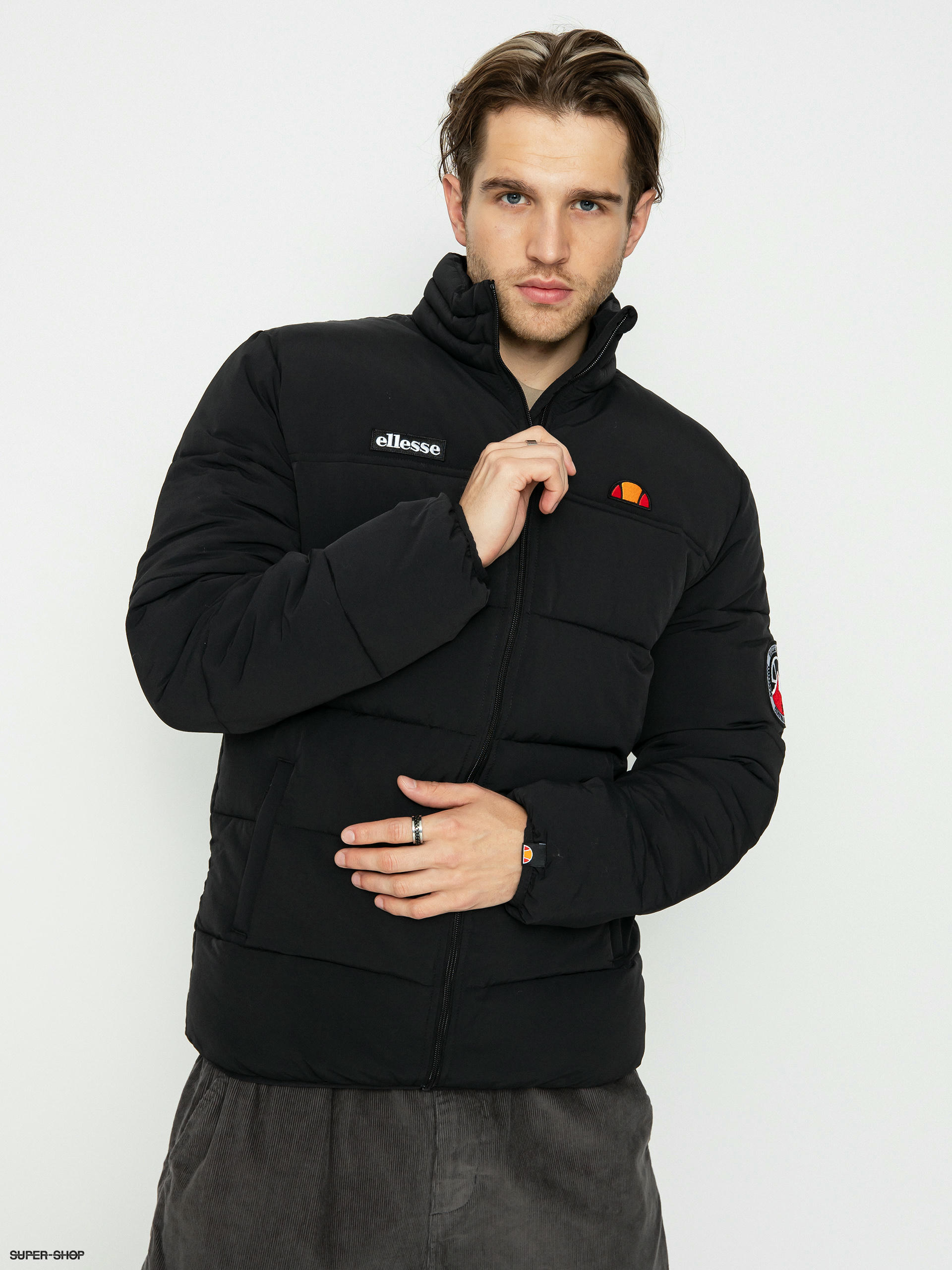 Ellesse padded jacket hot sale with hood in black