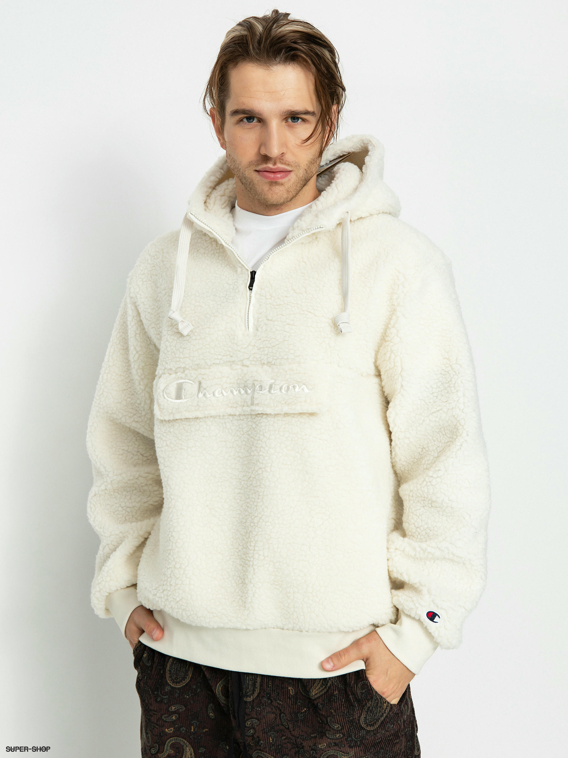 Champion hooded half zip top sale