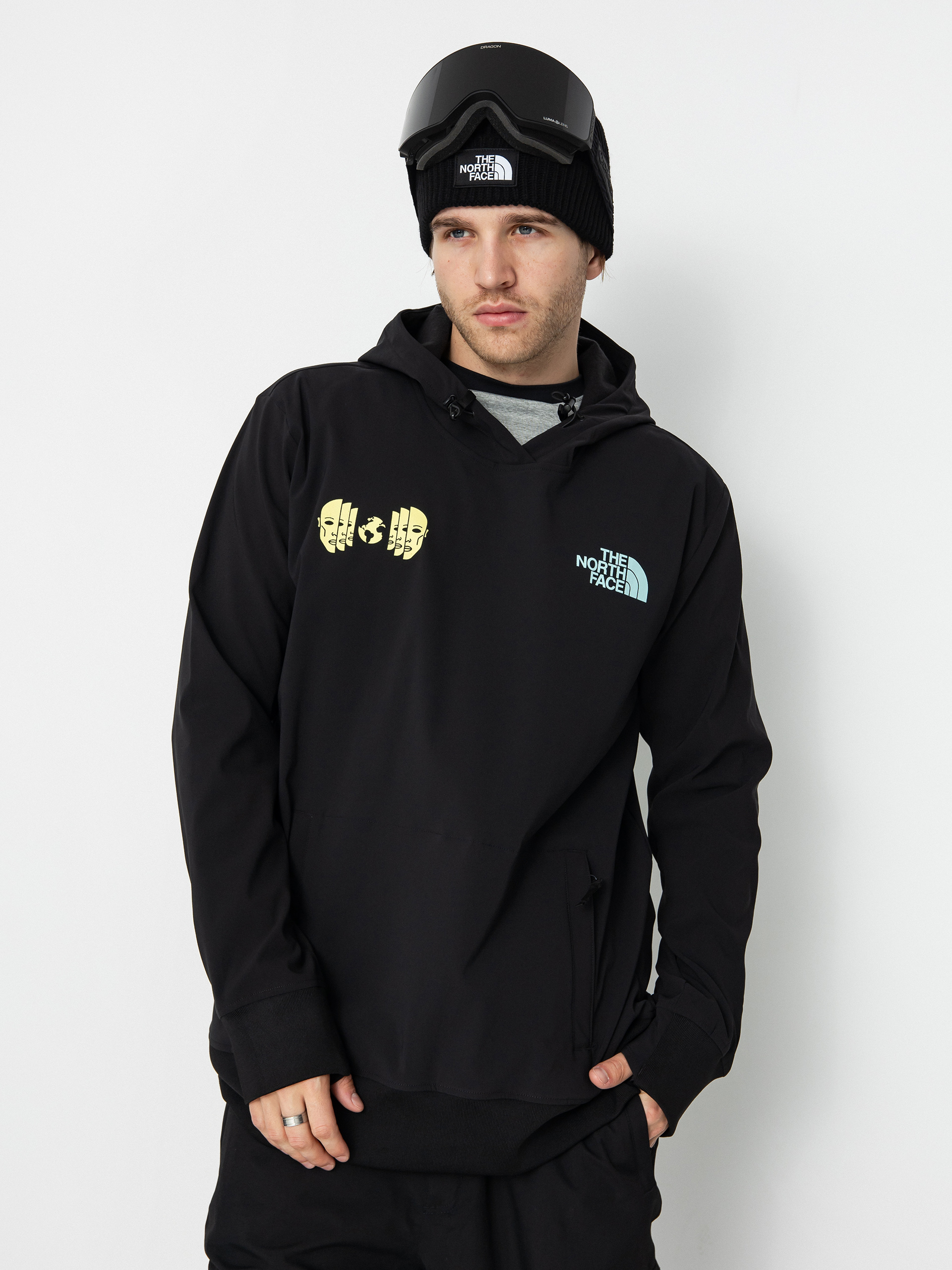 Mens The North Face Tekno Logo HD Active sweatshirt (tnf black/sun sprite)
