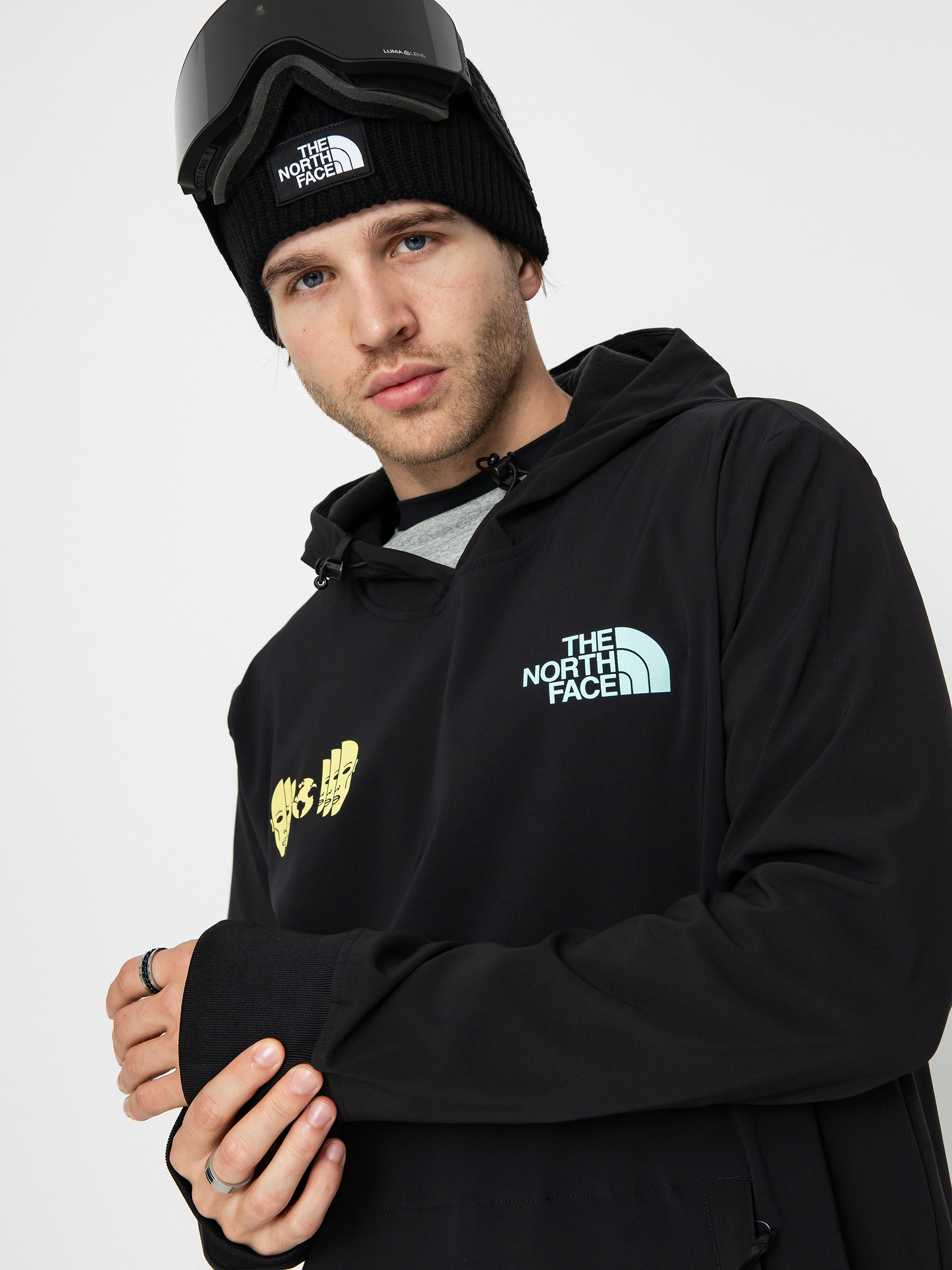 Mens The North Face Tekno Logo HD Active sweatshirt (tnf black/sun sprite)