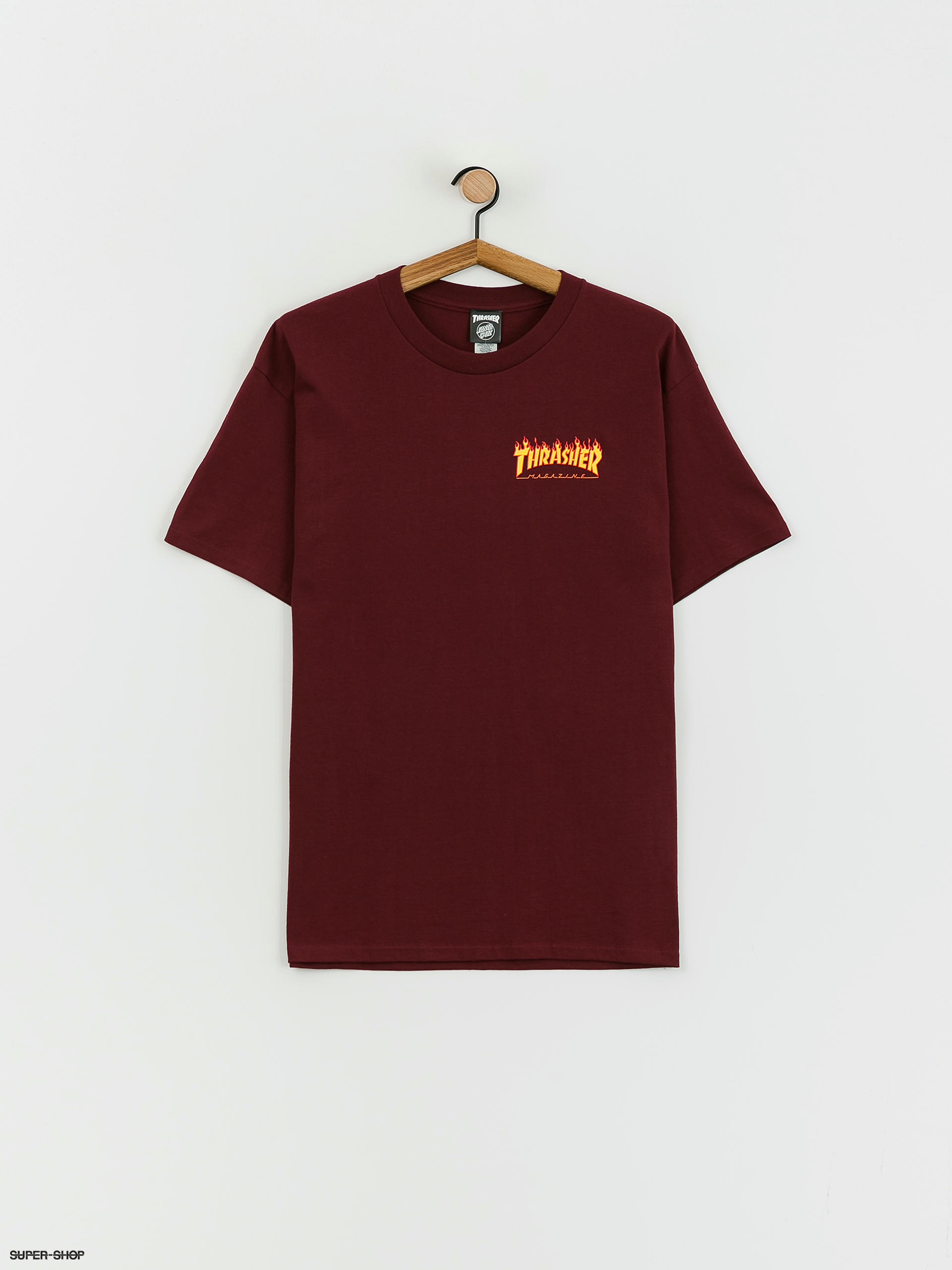 Flame T-shirt Cruz Thrasher Santa X (burgundy) Dot