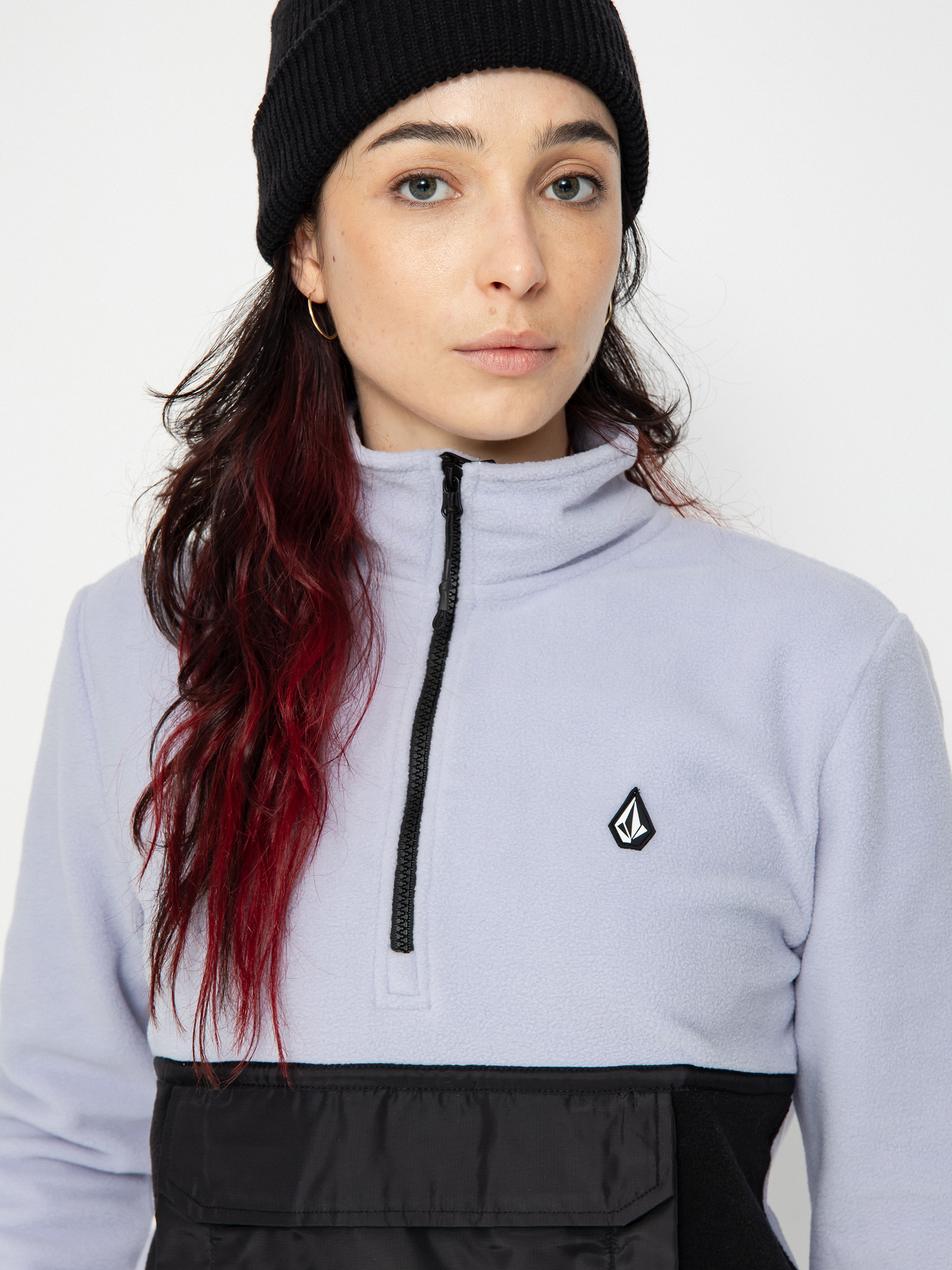 Damen Volcom Polar 1/2 Zip Aktives sweatshirt (lilac ash)