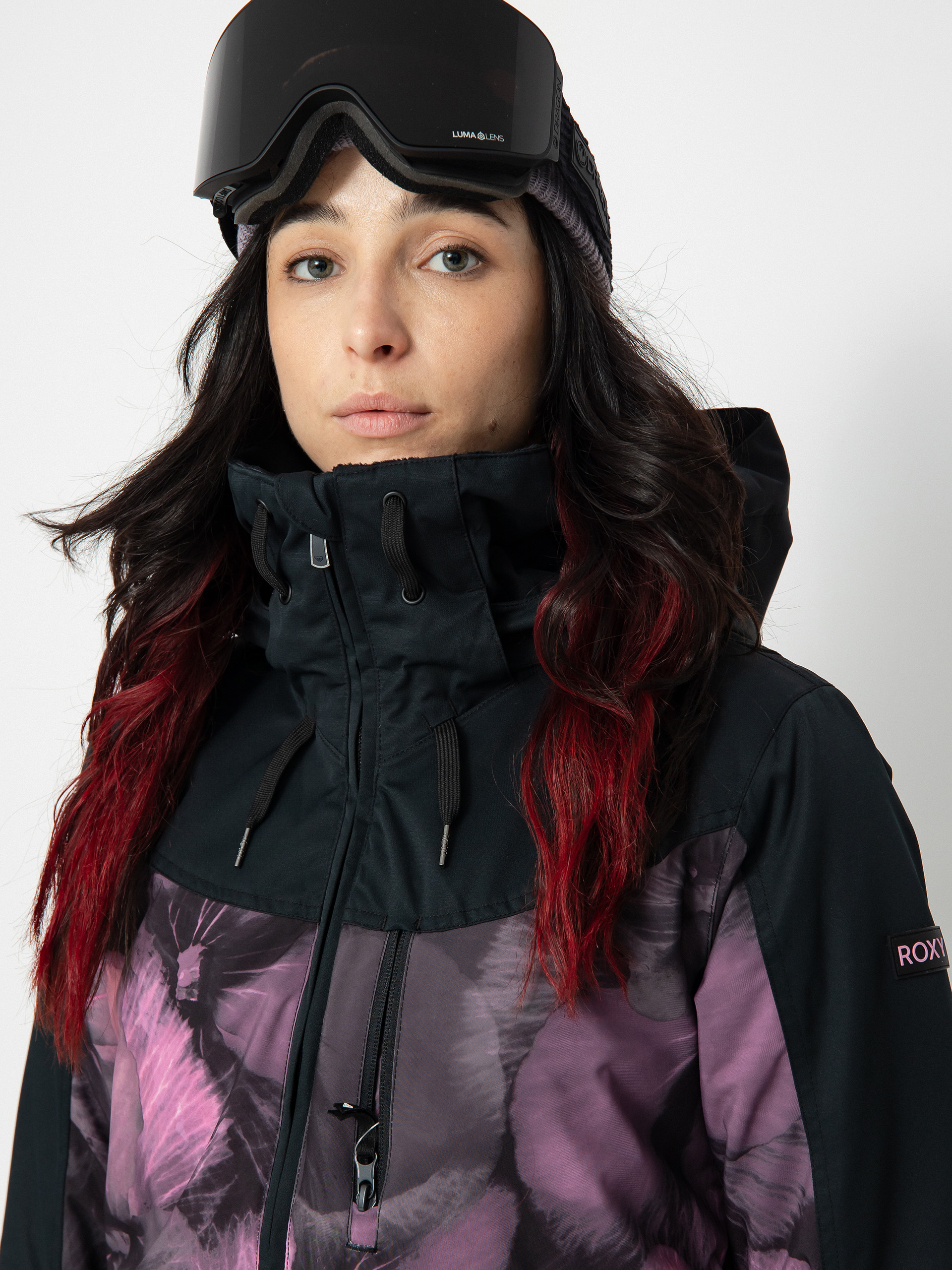 Womens Roxy Presence Parka Snowboard jacket (true black pansy pansy)