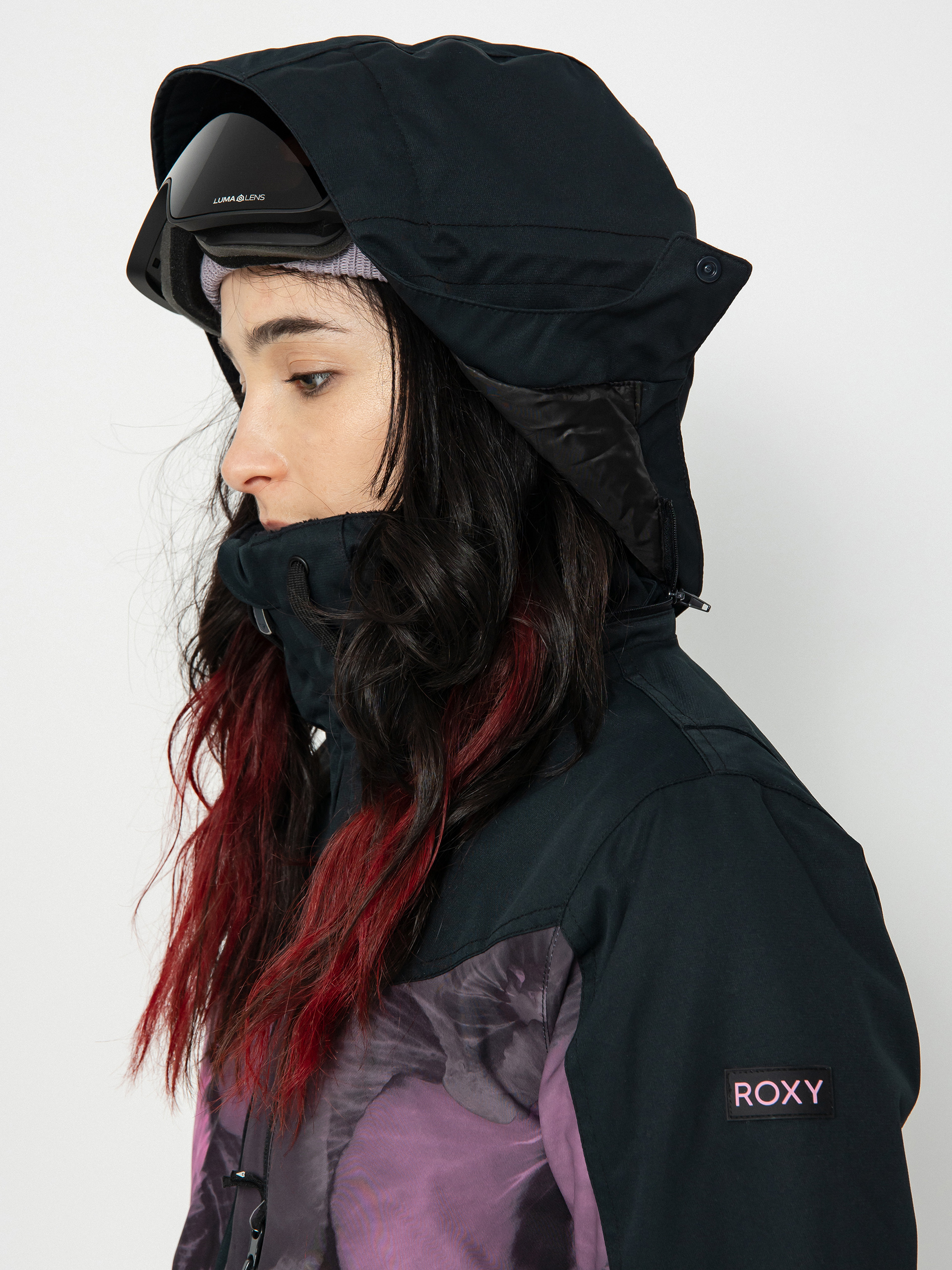 Damen Roxy Presence Parka Snowboardjacke (true black pansy pansy)