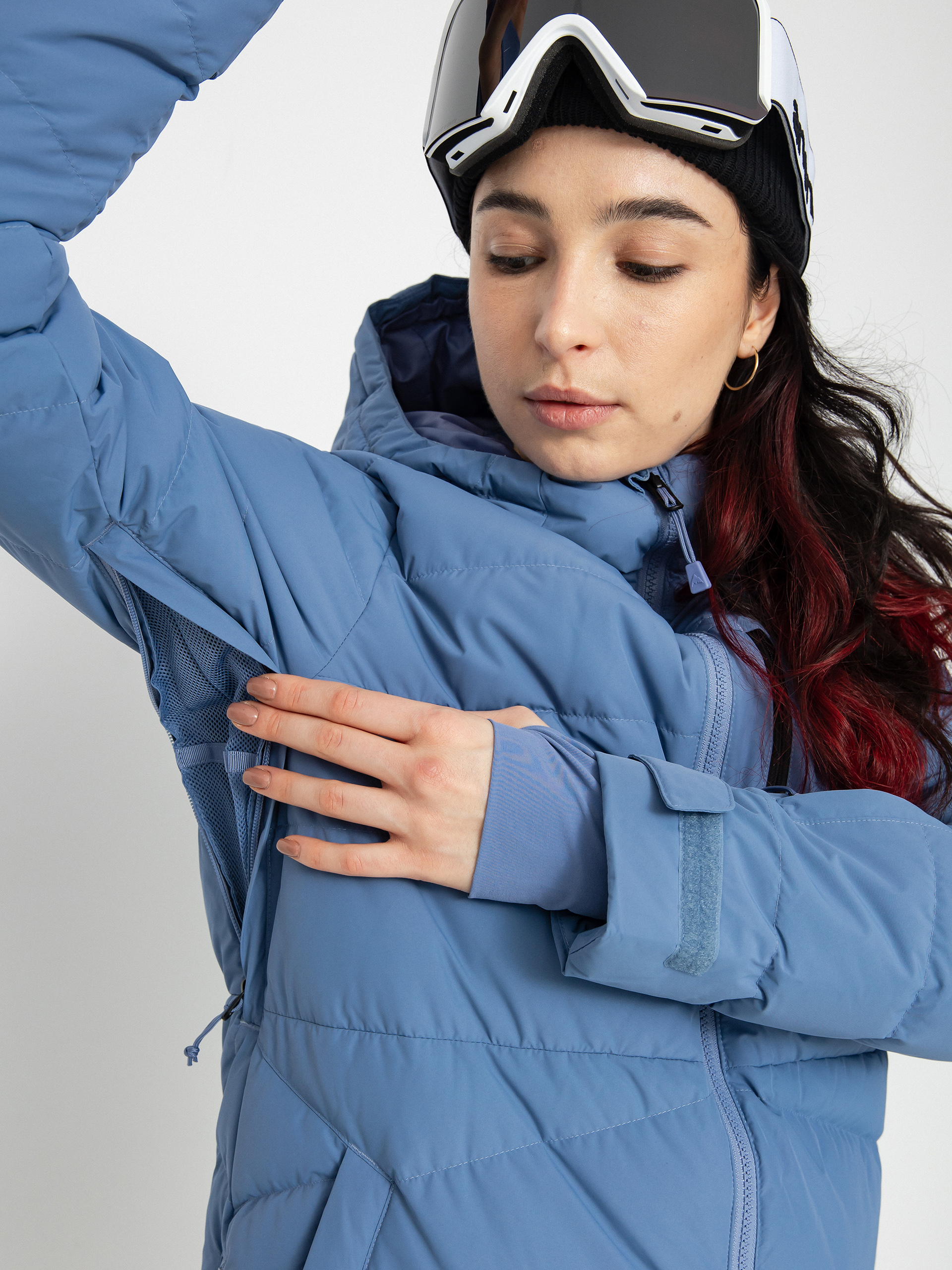 Womens Burton Loyil Down Snowboard jacket (slate blue)