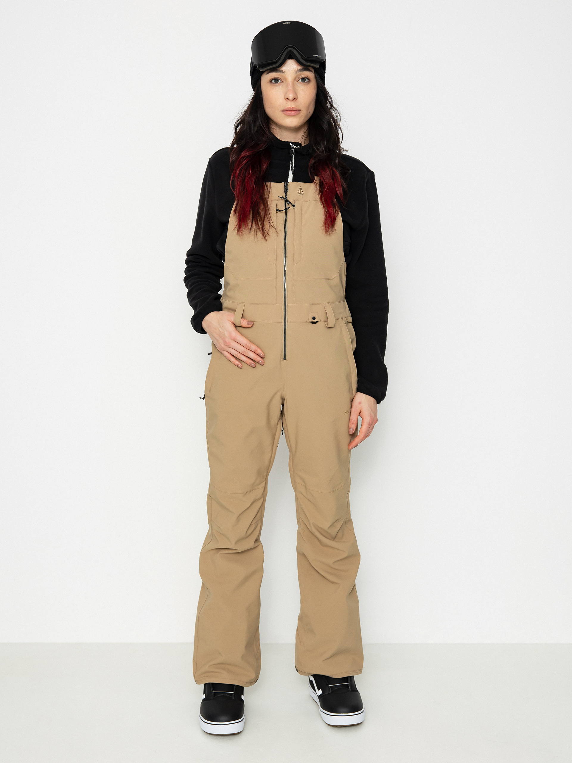 Damen Volcom Swift Bib Overall Snowboardhose (dark khaki)