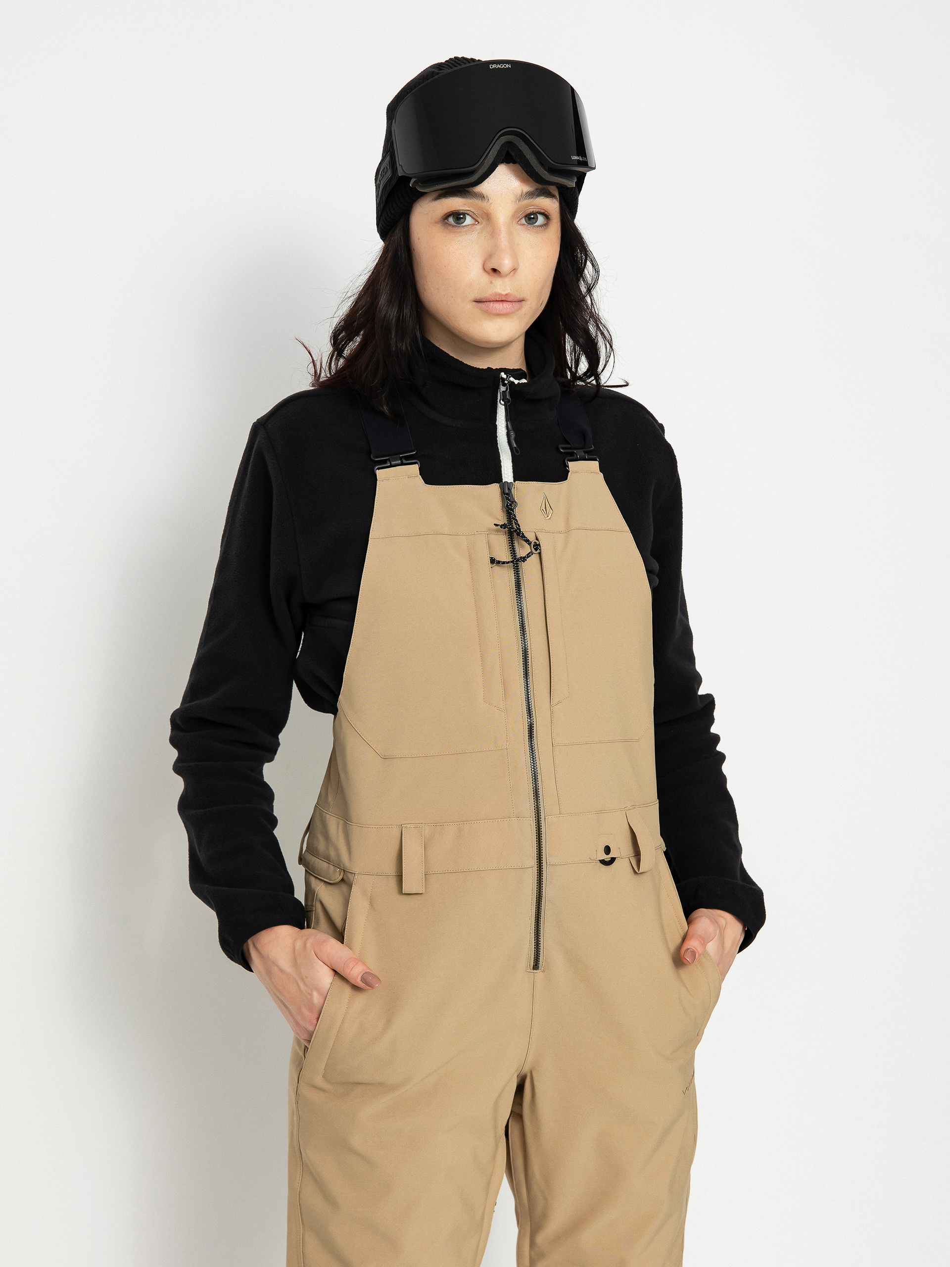 Damen Volcom Swift Bib Overall Snowboardhose (dark khaki)