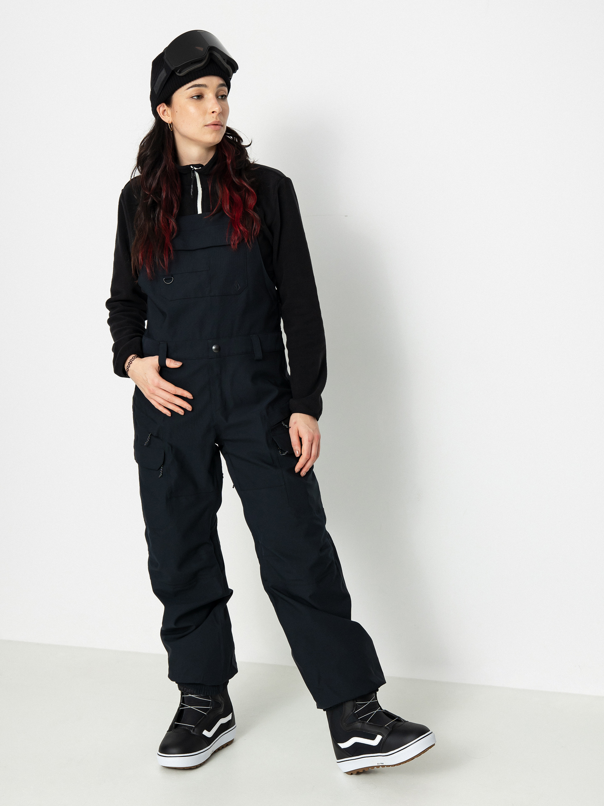 Womens Volcom Creston 3Dstretch Bib Overall Snowboard pants (black)
