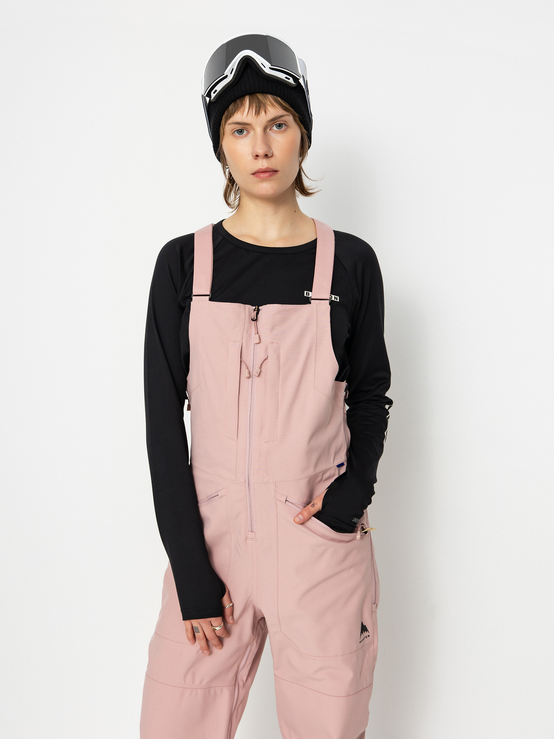Womens Burton Reserve Stretch Bib Snowboard pants (powder blush)