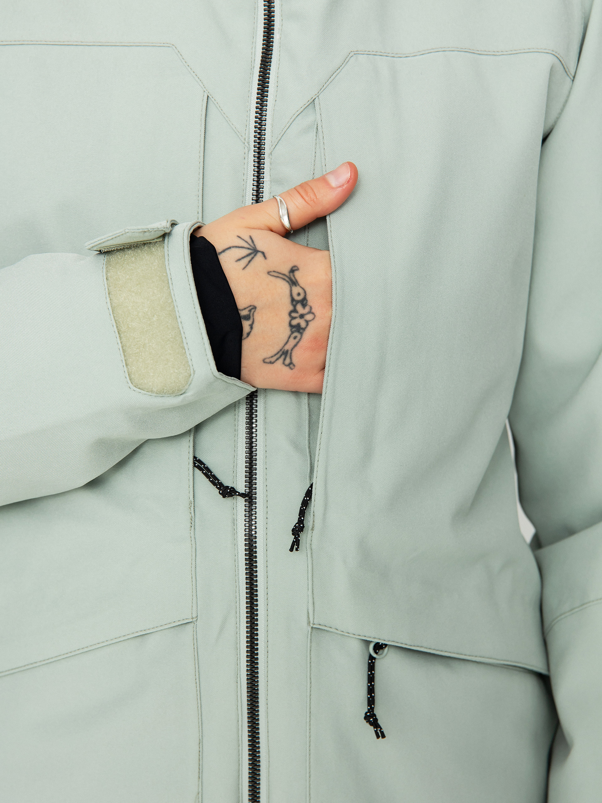 Damen Volcom Shelter 3D Stretch Snowboardjacke (sage frost)