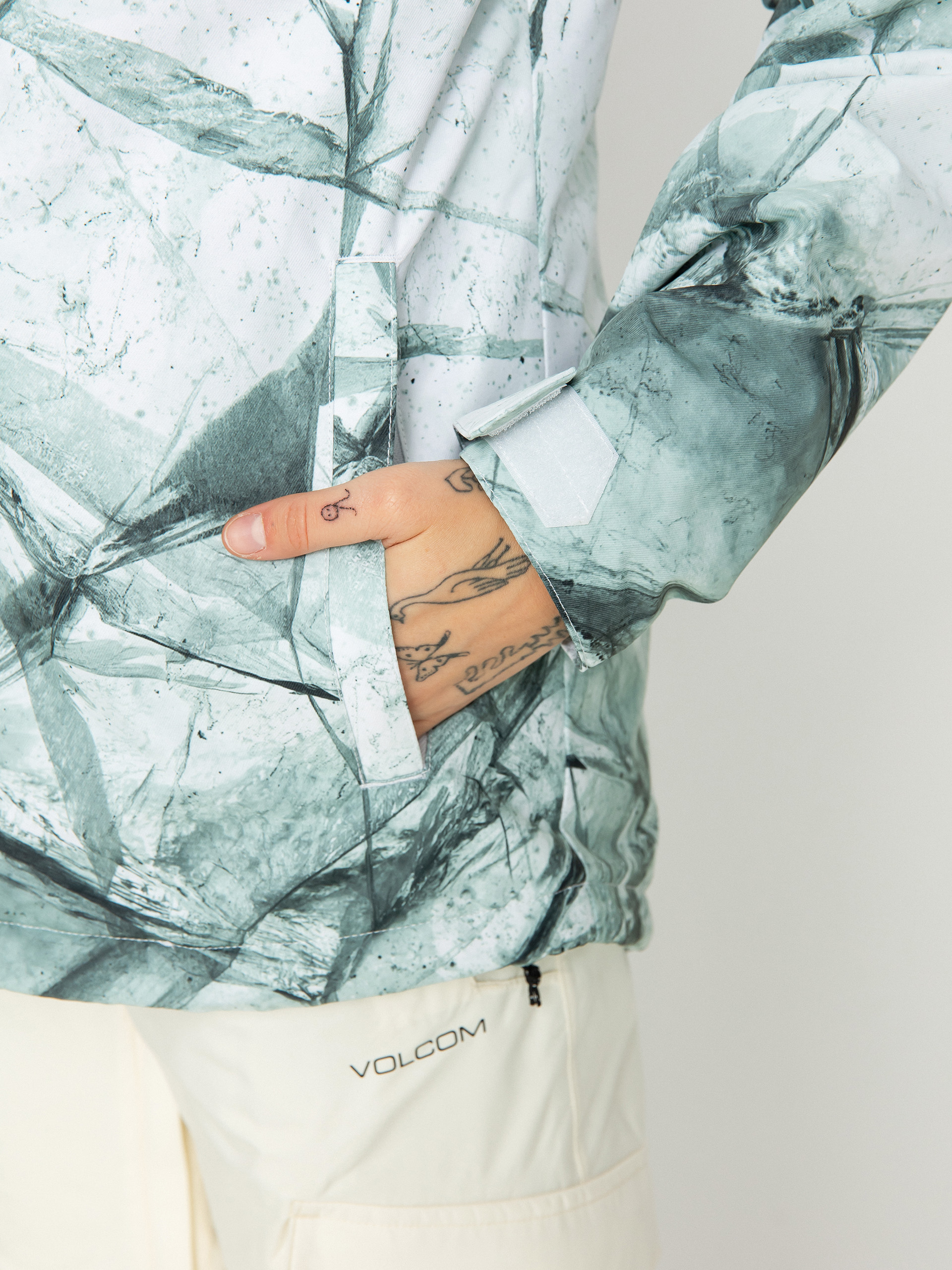 Damen Volcom Bolt Ins Snowboardjacke (white ice)