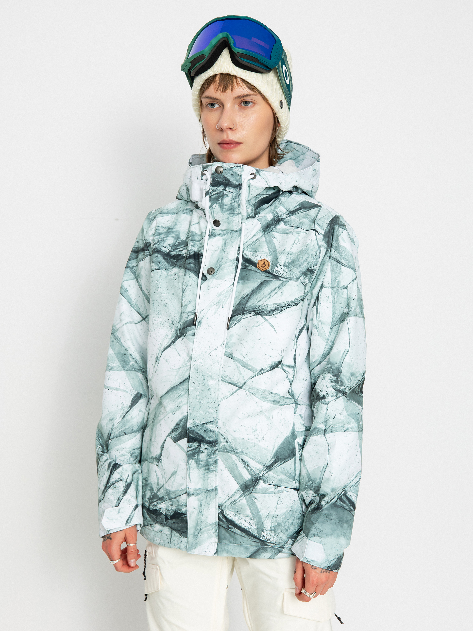 Womens Volcom Bolt Ins Snowboard jacket (white ice)