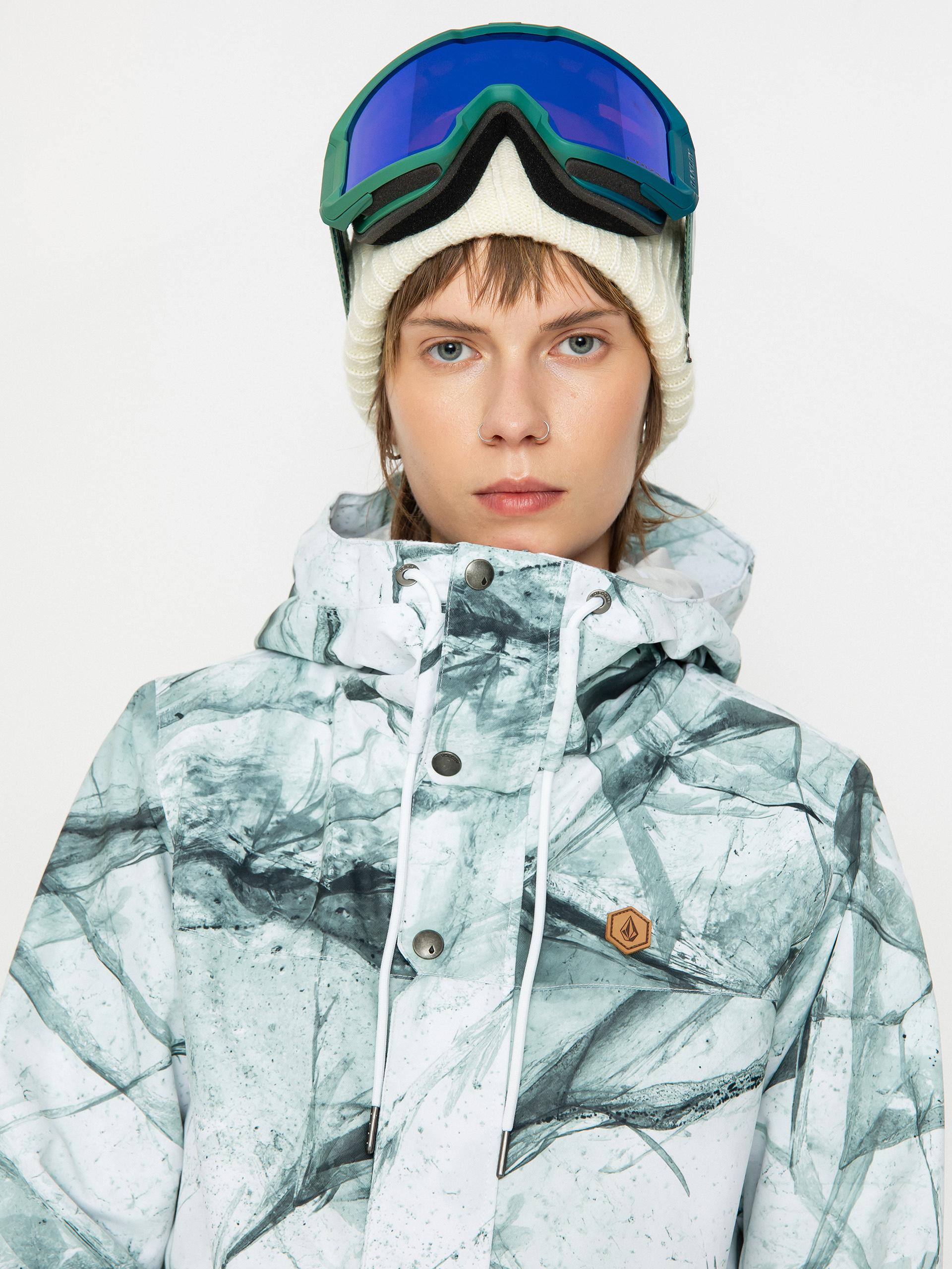 Womens Volcom Bolt Ins Snowboard jacket (white ice)