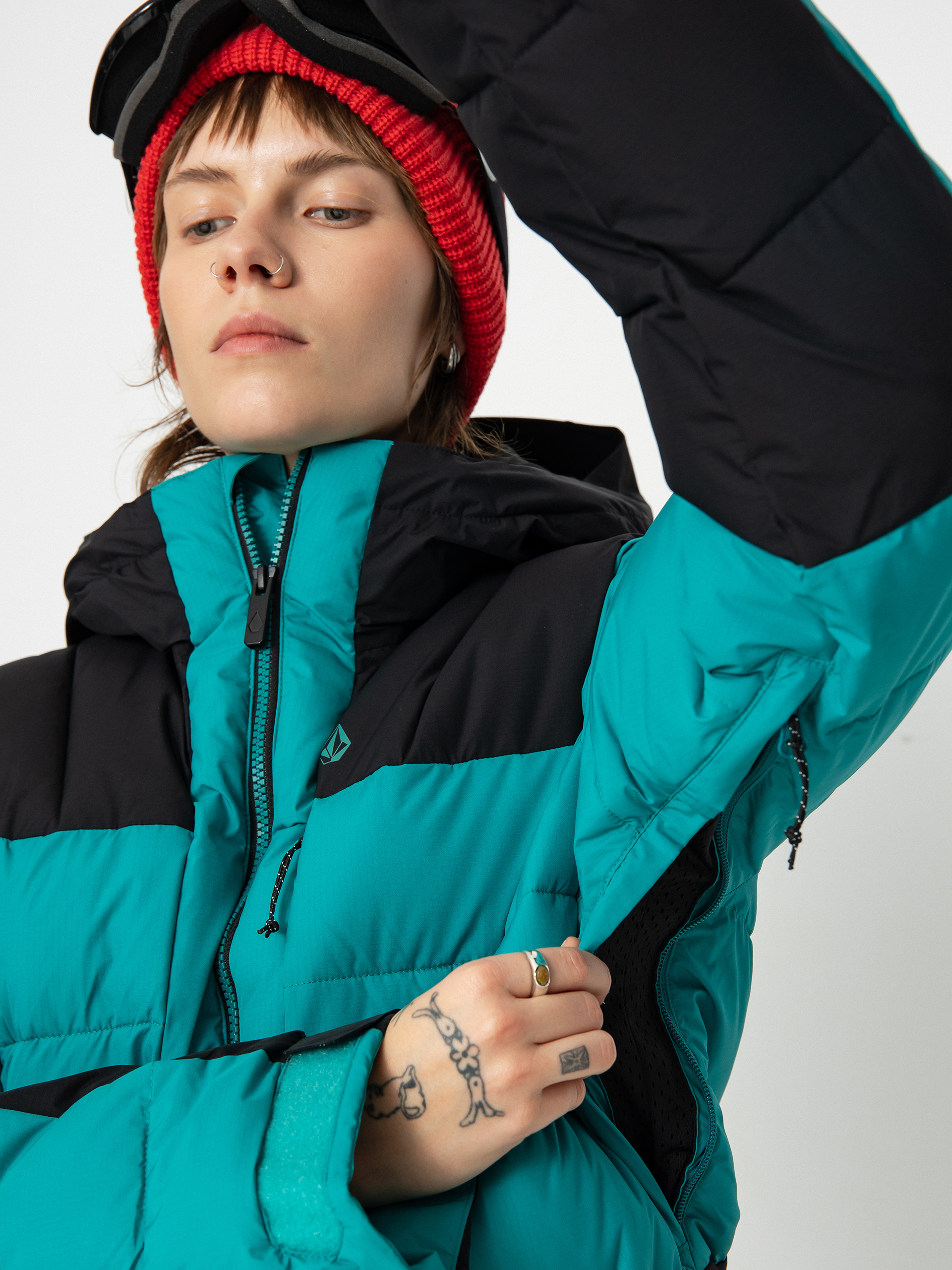 Womens Volcom Puffleup Snowboard jacket (vibrant green)