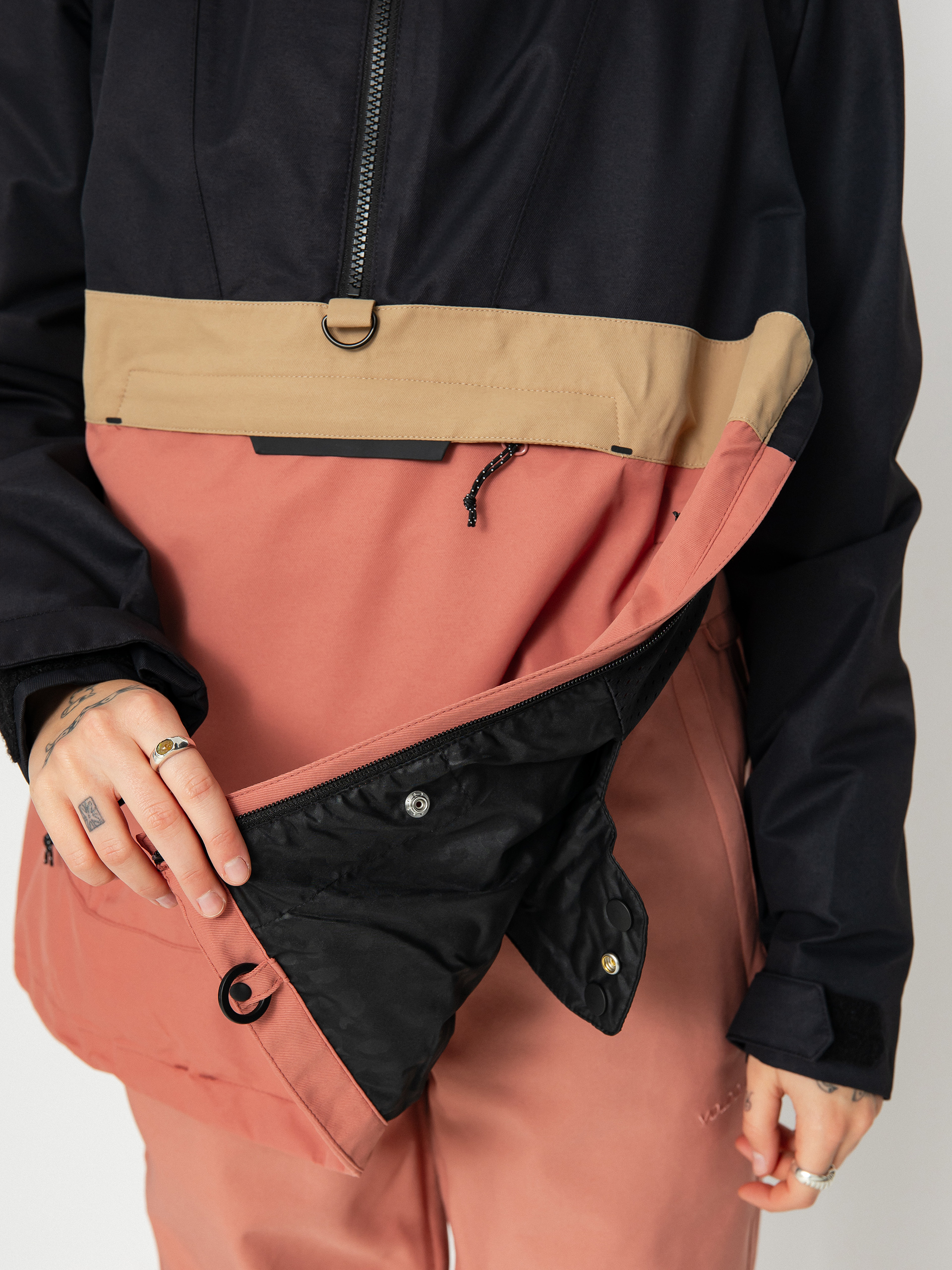 Womens Volcom Ashfield Pullover Snowboard jacket (earth pink)