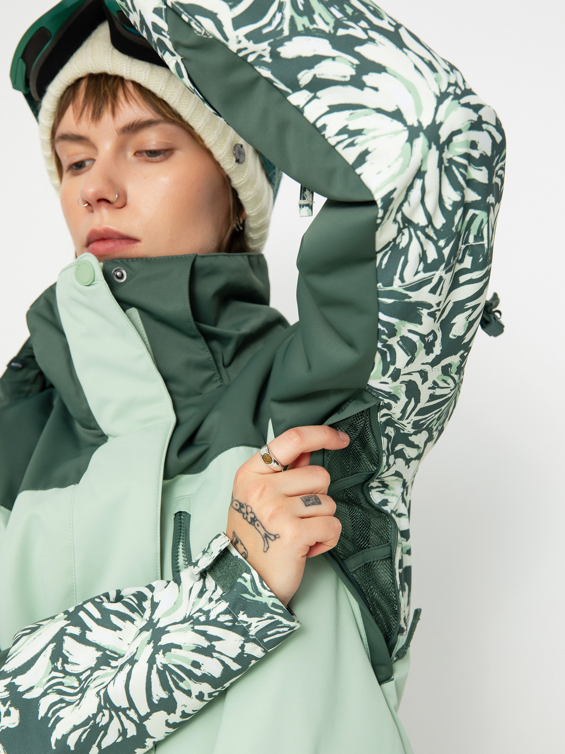 Womens Roxy Jetty Block Snowboard jacket (dark forest wild)