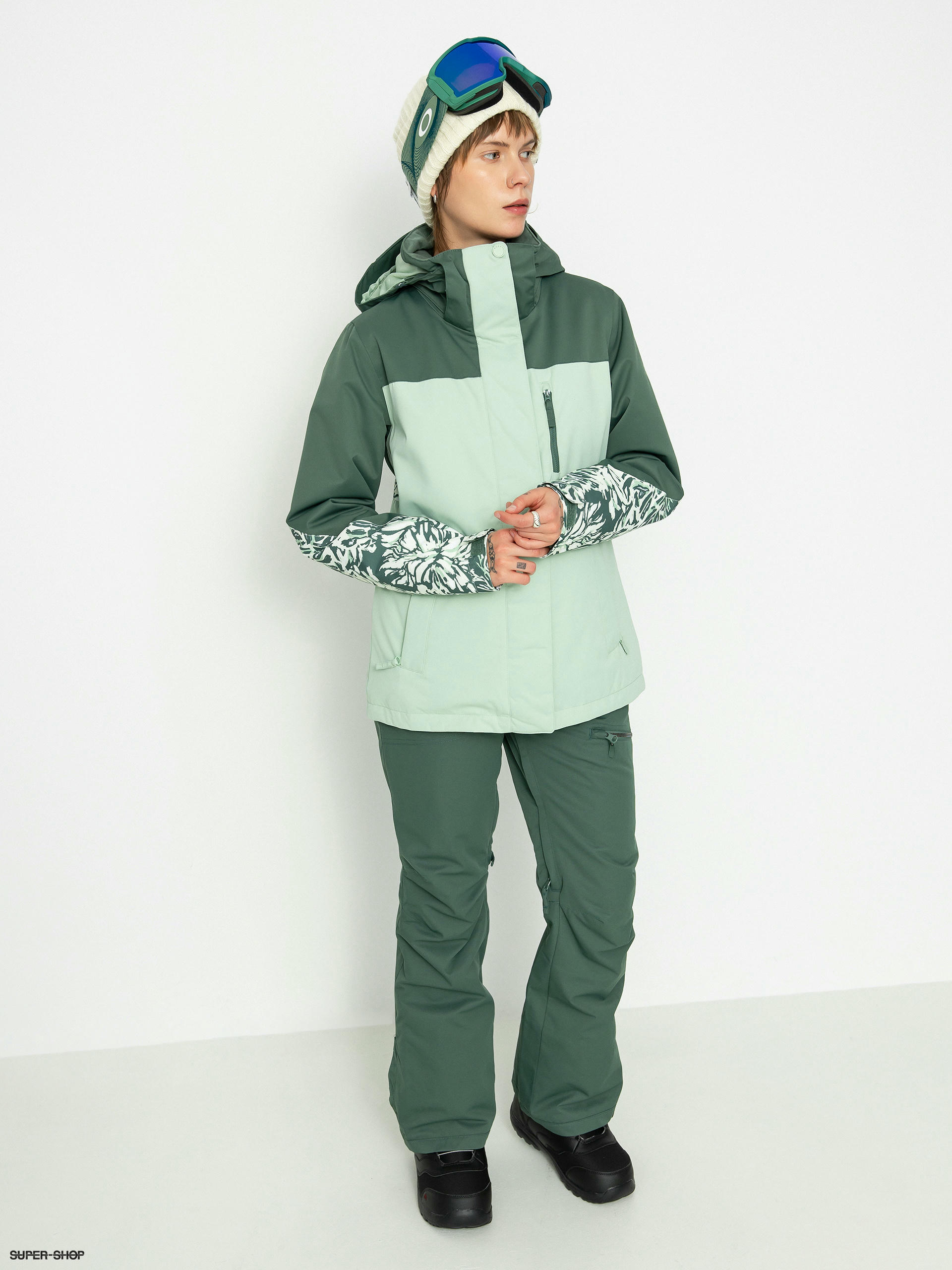 Womens Roxy Jetty Block Snowboard jacket (dark forest wild)