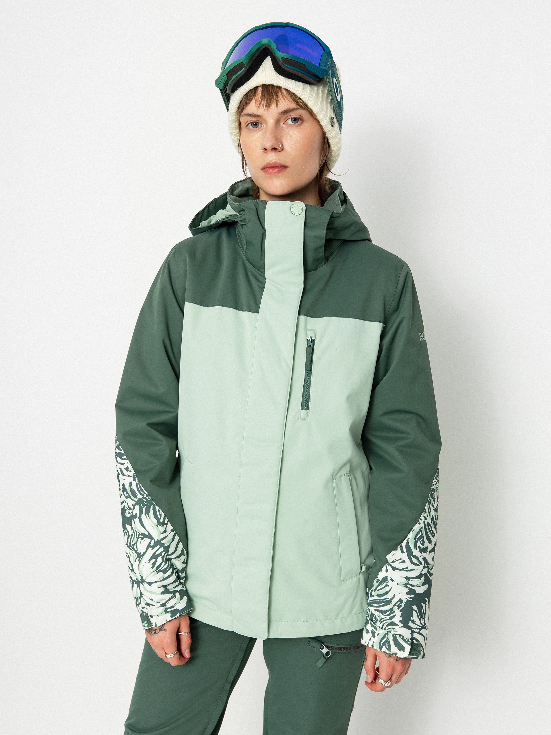 Womens Roxy Jetty Block Snowboard jacket (dark forest wild)