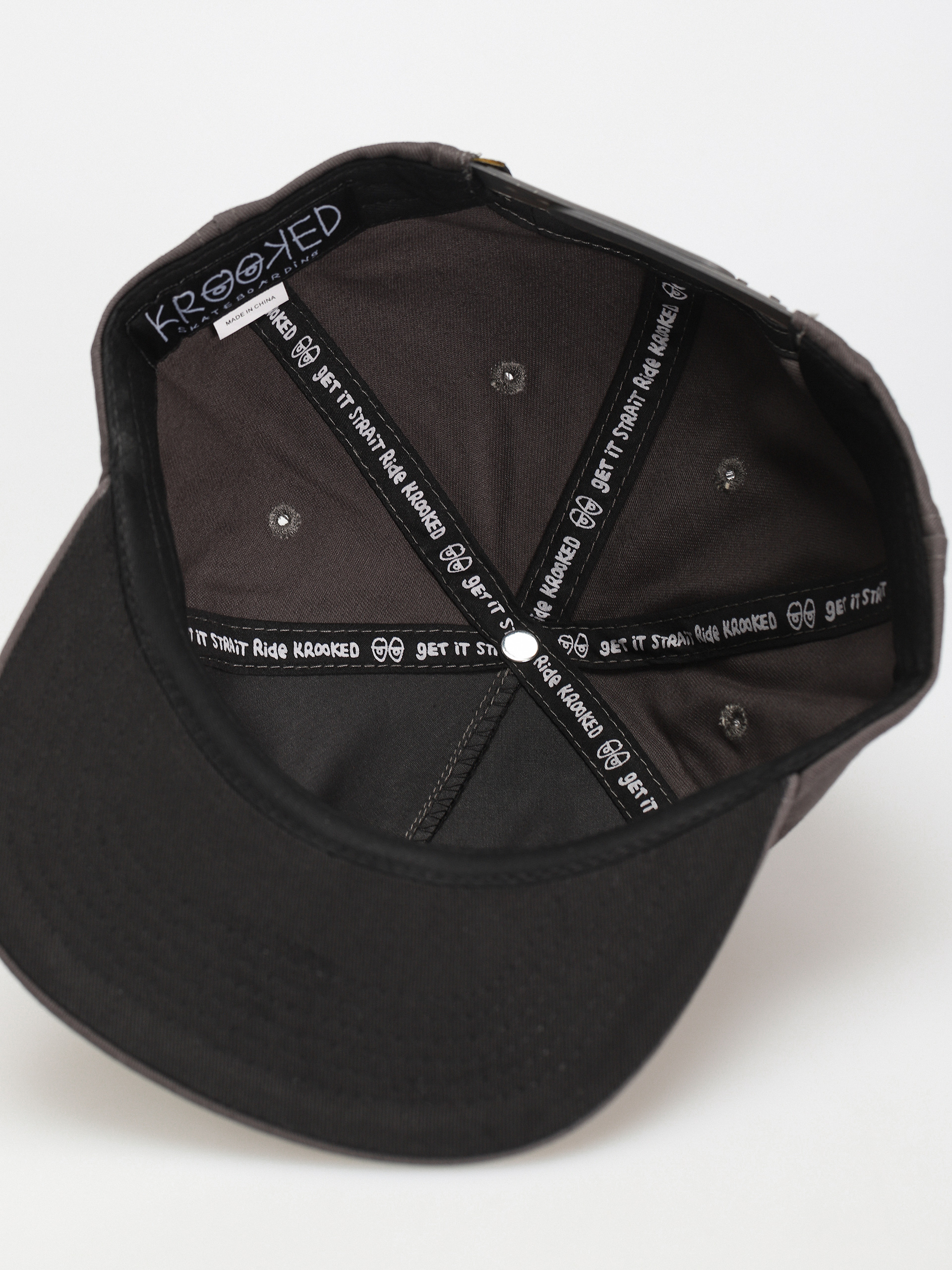 Krooked Adj Style Snapback Cap - grey (charcoal/black)