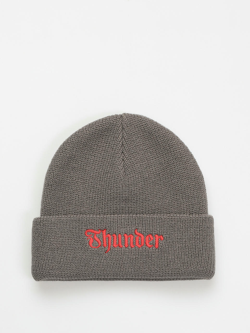 Thunder Script Cuff Beanie Beanie (charcoal/red)