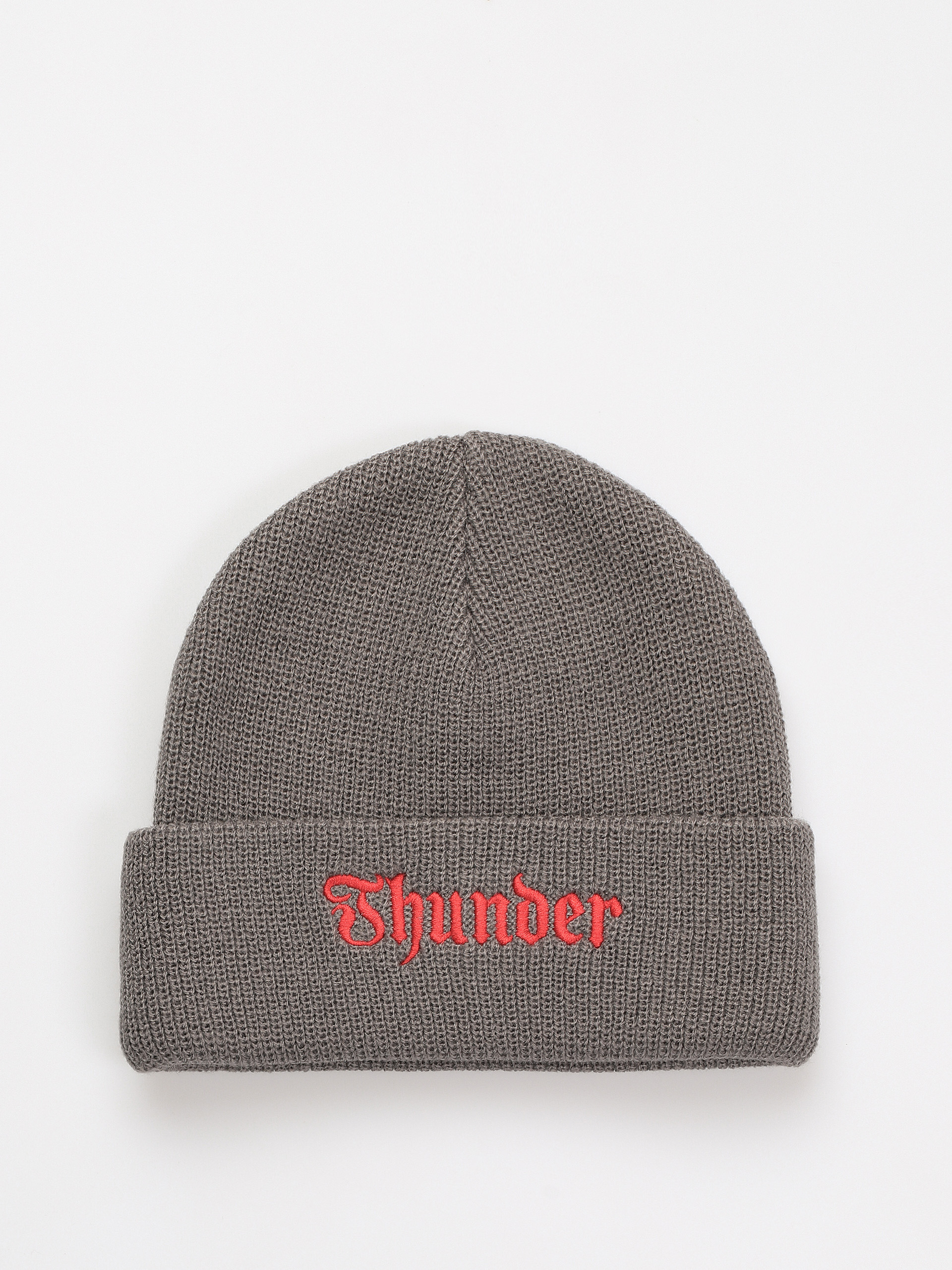 Thunder Script Cuff Beanie Mütze (charcoal/red)