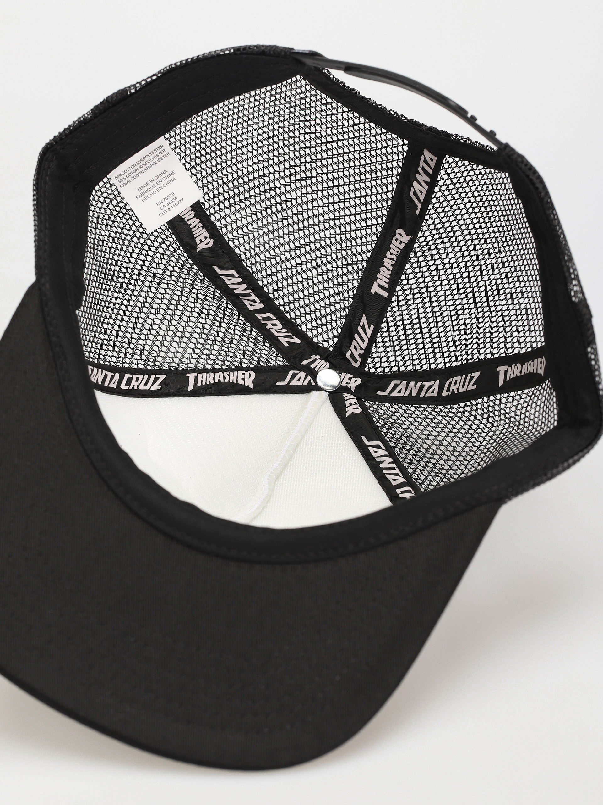 Santa Cruz X Thrasher Screaming Logo Mesh Trucker Cap (white/black)