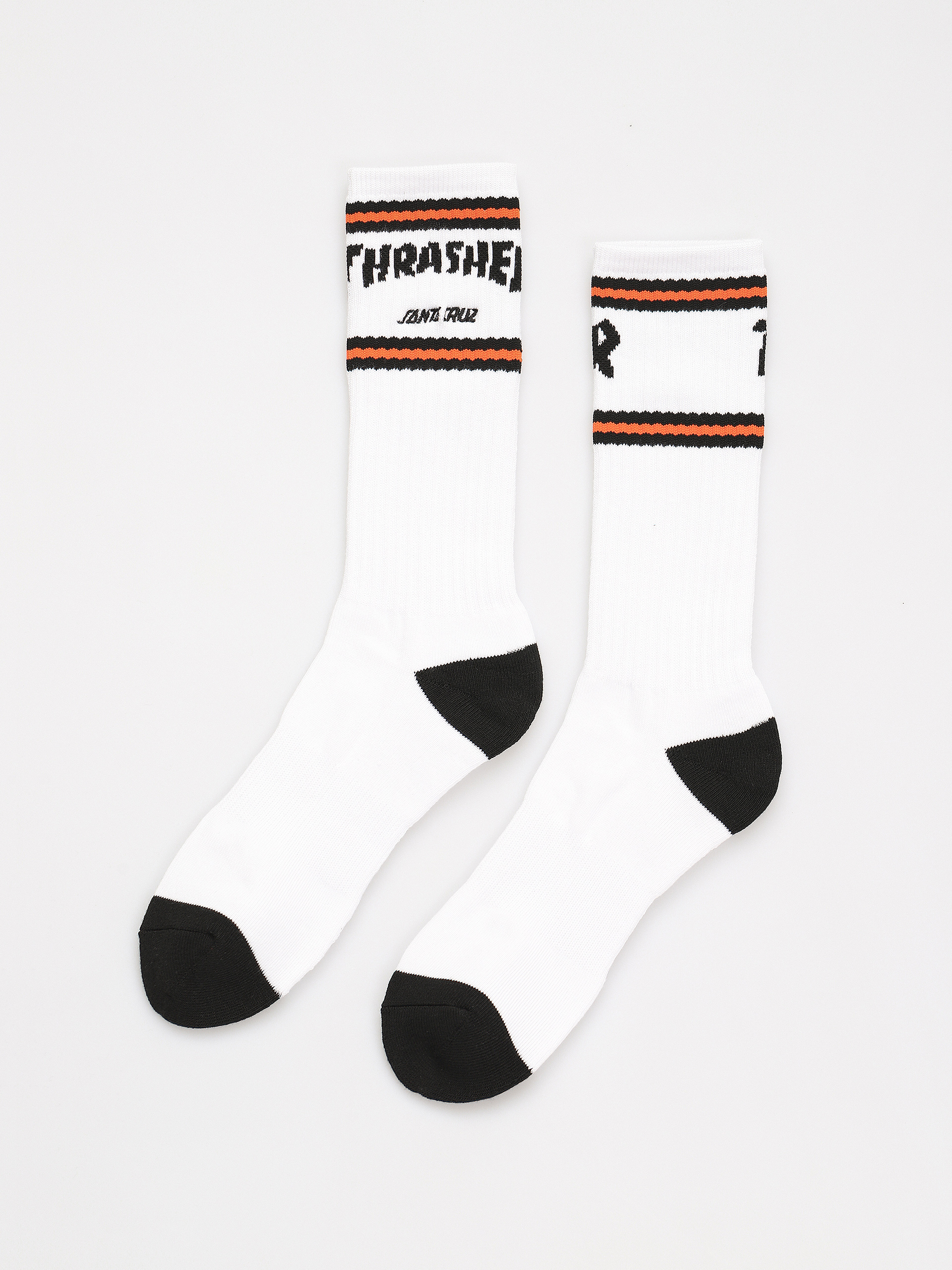 Santa Cruz X Thrasher Sc Strip Crew Socks (white)