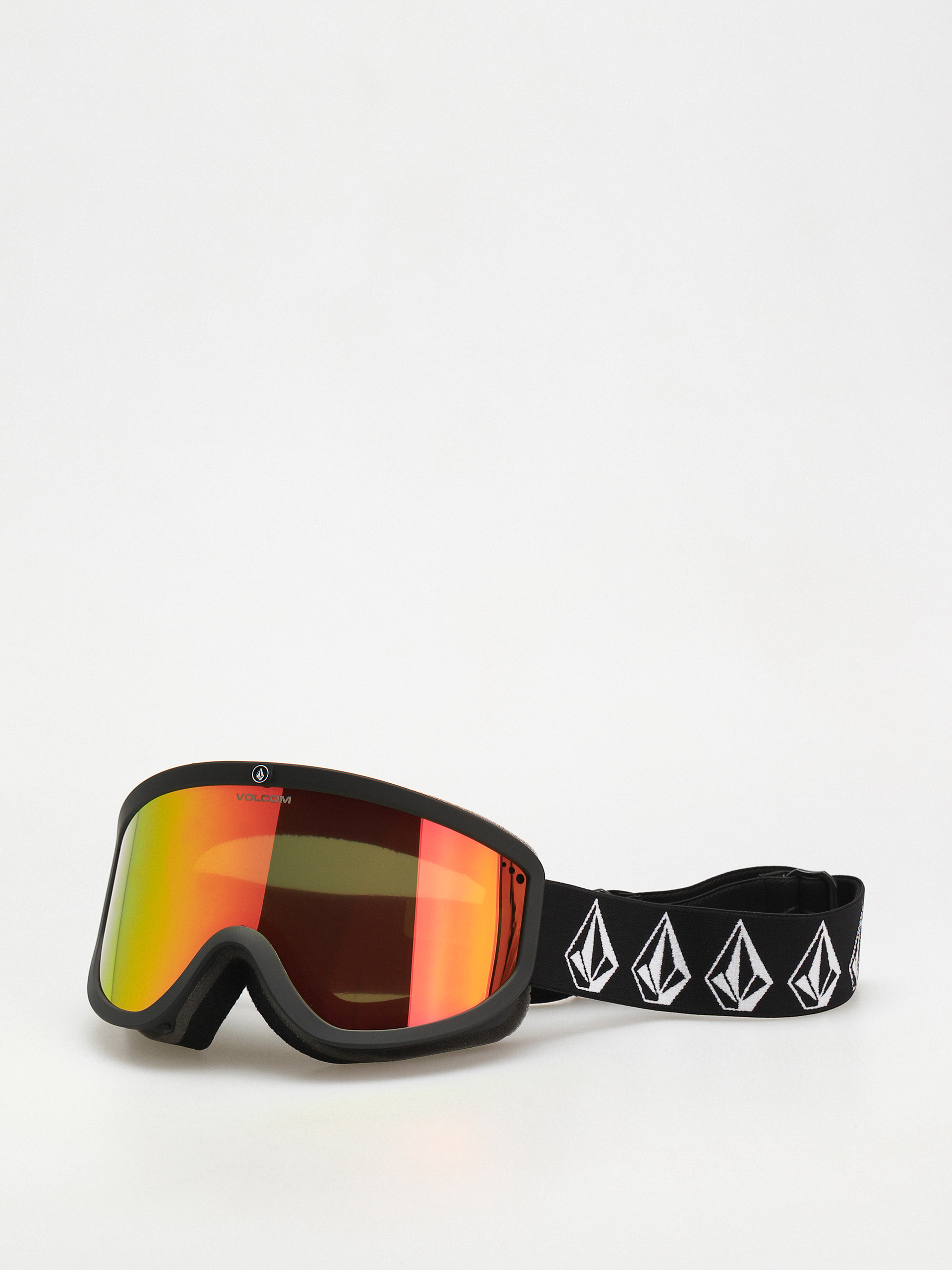 Volcom Footprints Snowboardbrille (matte black stone/red chrome+bl yellow)