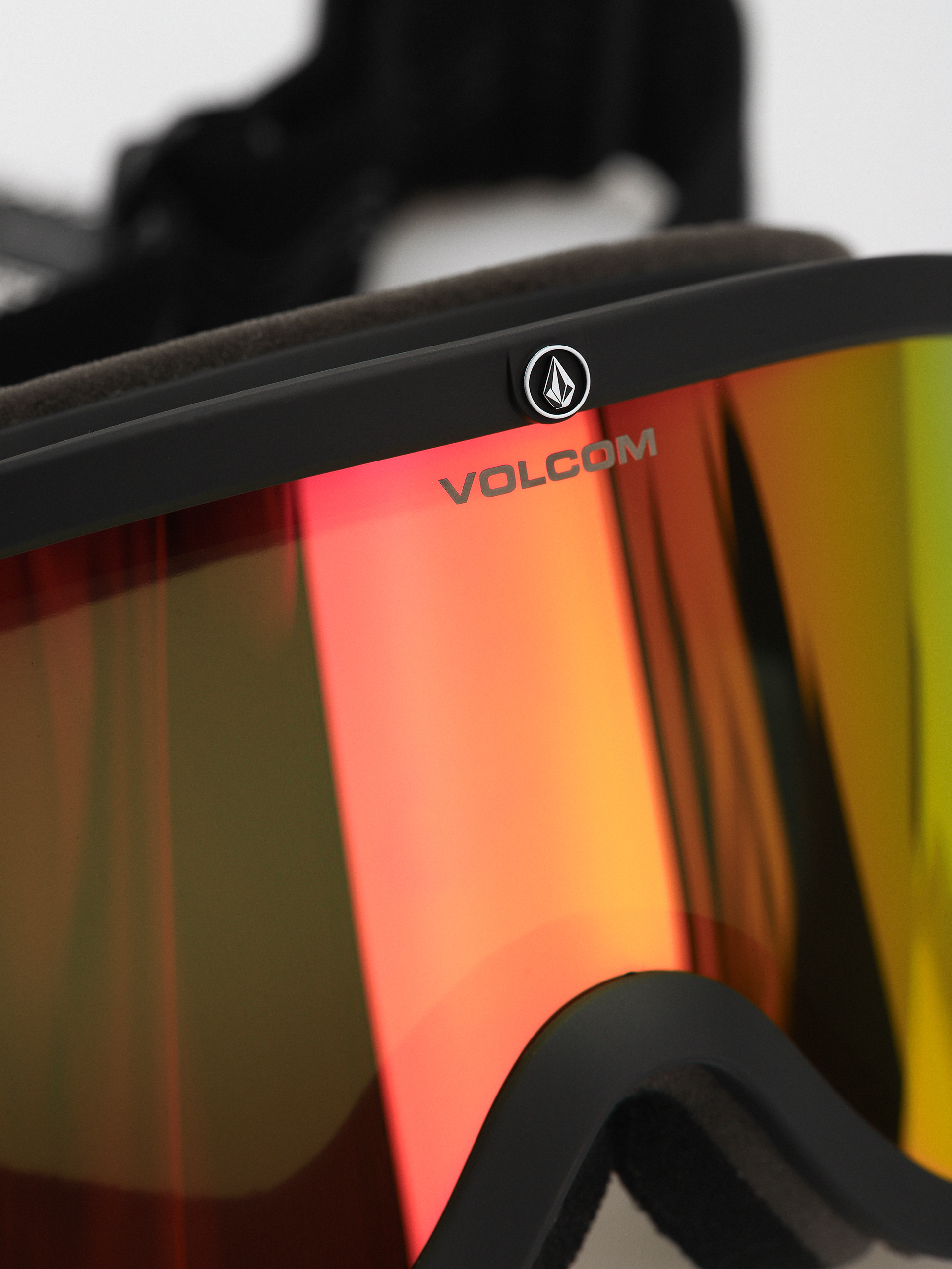 Volcom Footprints Snowboardbrille (matte black stone/red chrome+bl yellow)